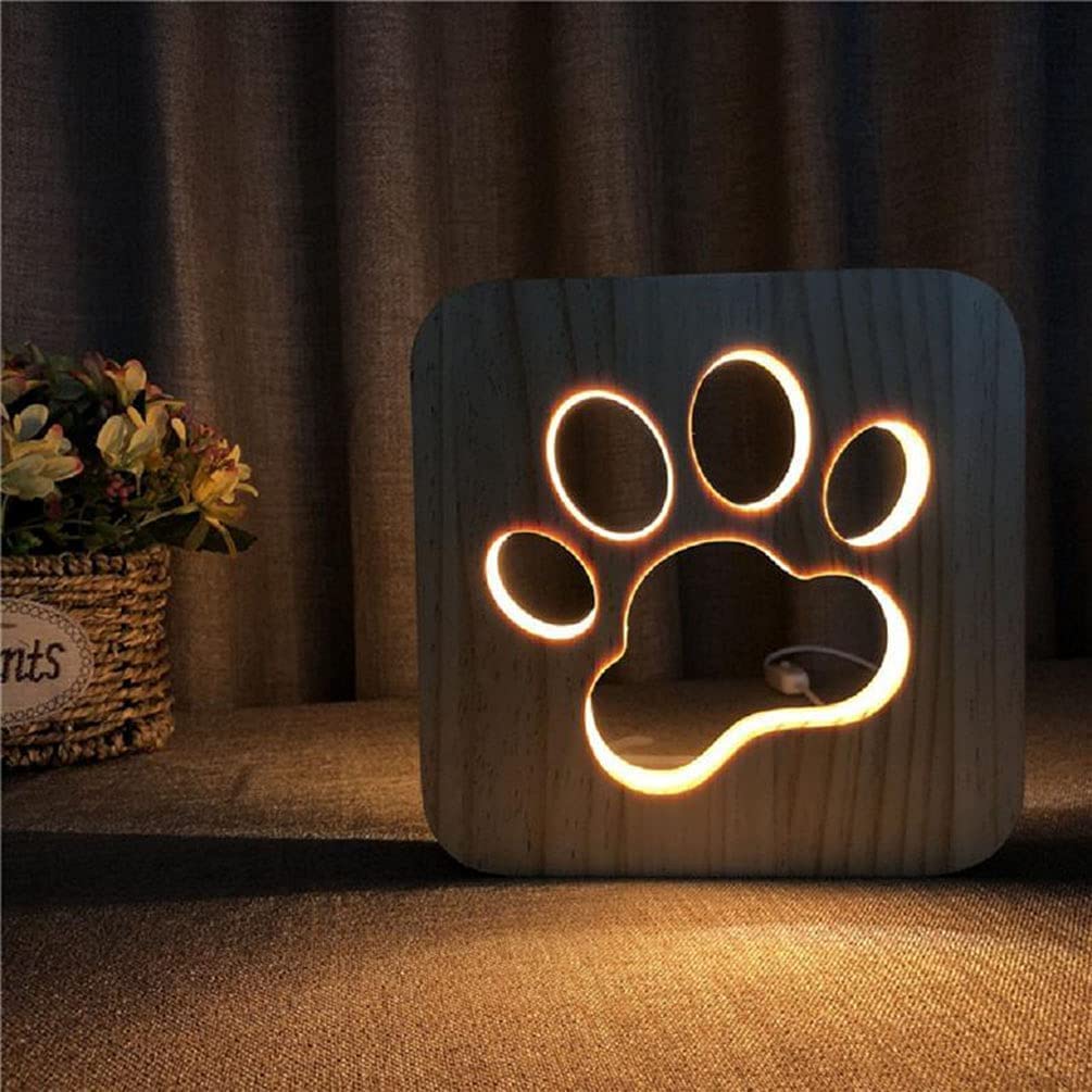 3D Wooden Lamp - Hand Carved Hollow Design Night Light for Bedroom Decor, Kids Room, Birthday Gift for Boys and Girls (Color: A) | Perfect for Nursery, Living Room, and Study Desk Ambience