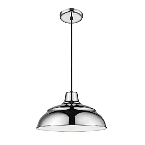 Millennium RWHC14-PN Polished Nickel Single Light Pendant - Perfect for Kitchen Island, Dining Room, or Entryway Lighting