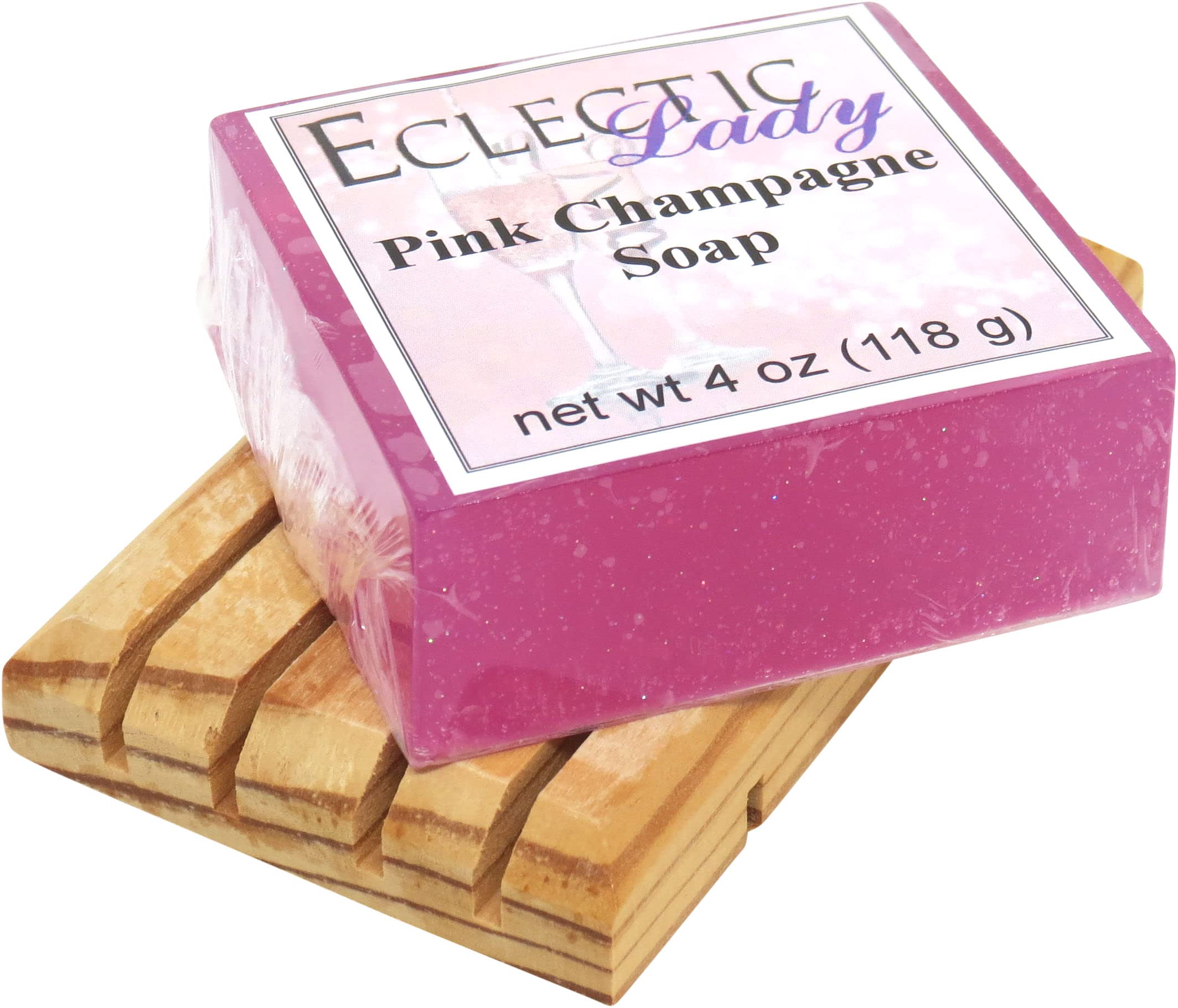 Eclectic Lady Pink Champagne Glycerin Soap Bar - 4 oz Moisturizing Handmade Soap for Dry Skin, Luxurious Bath & Gift Idea