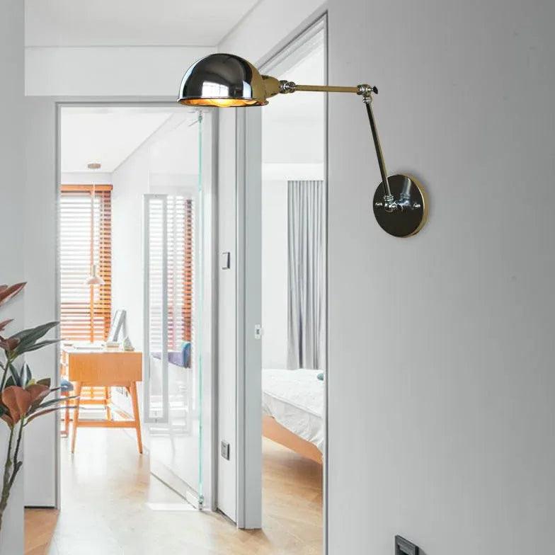 Adjustable Semi-Spherical Industrial Wall Lights - Durable Metal LED Wall Sconce for Warehouse, Workshop & Garage Lighting