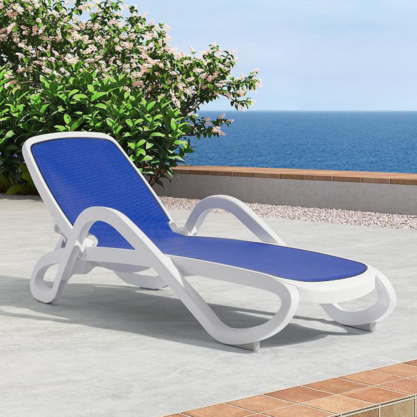 WSN Zero Gravity Chair - Portable Folding Recliner for Outdoor, Beach, Pool & Patio - Adjustable Lounge Chair with Cup Holder - Perfect for Relaxing in Backyard, Garden or Vacation (Blue, 1-Pack)