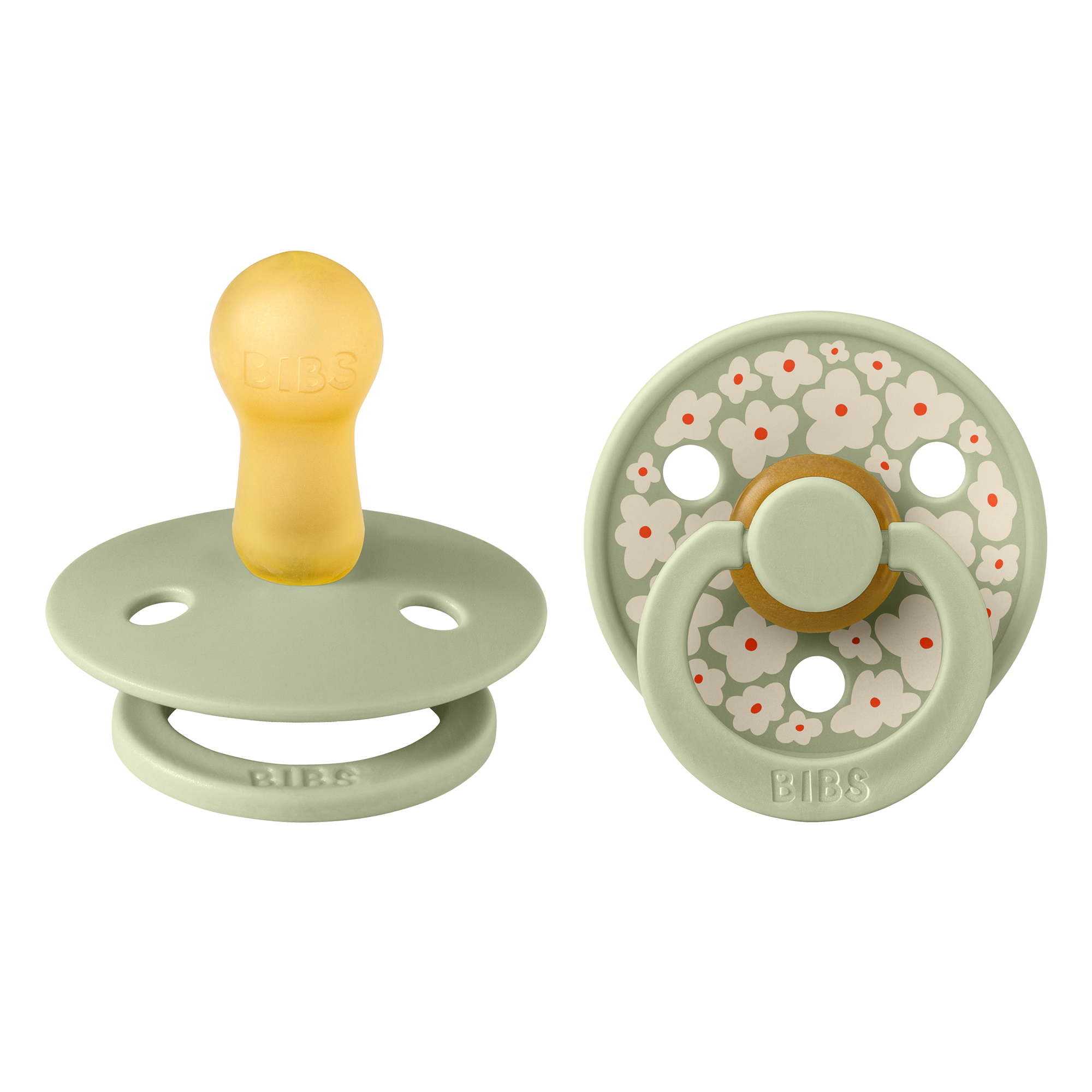 BIBS Studio Collection Jasmine Latex Pacifiers - Twin Pack (2-Pack) for Newborns & Babies - Soothing & Comforting for Day & Night Use