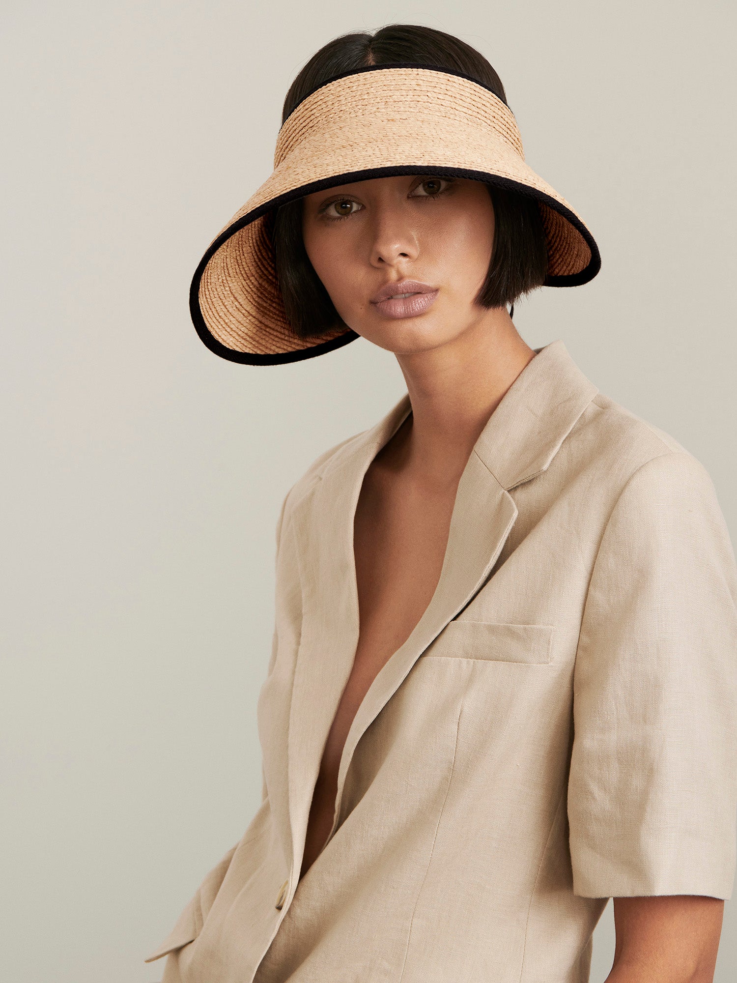 Mita Wide Brim Raffia Sun Visor Hat for Women - UV Protection Summer Beach Hat for Outdoor, Travel & Gardening
