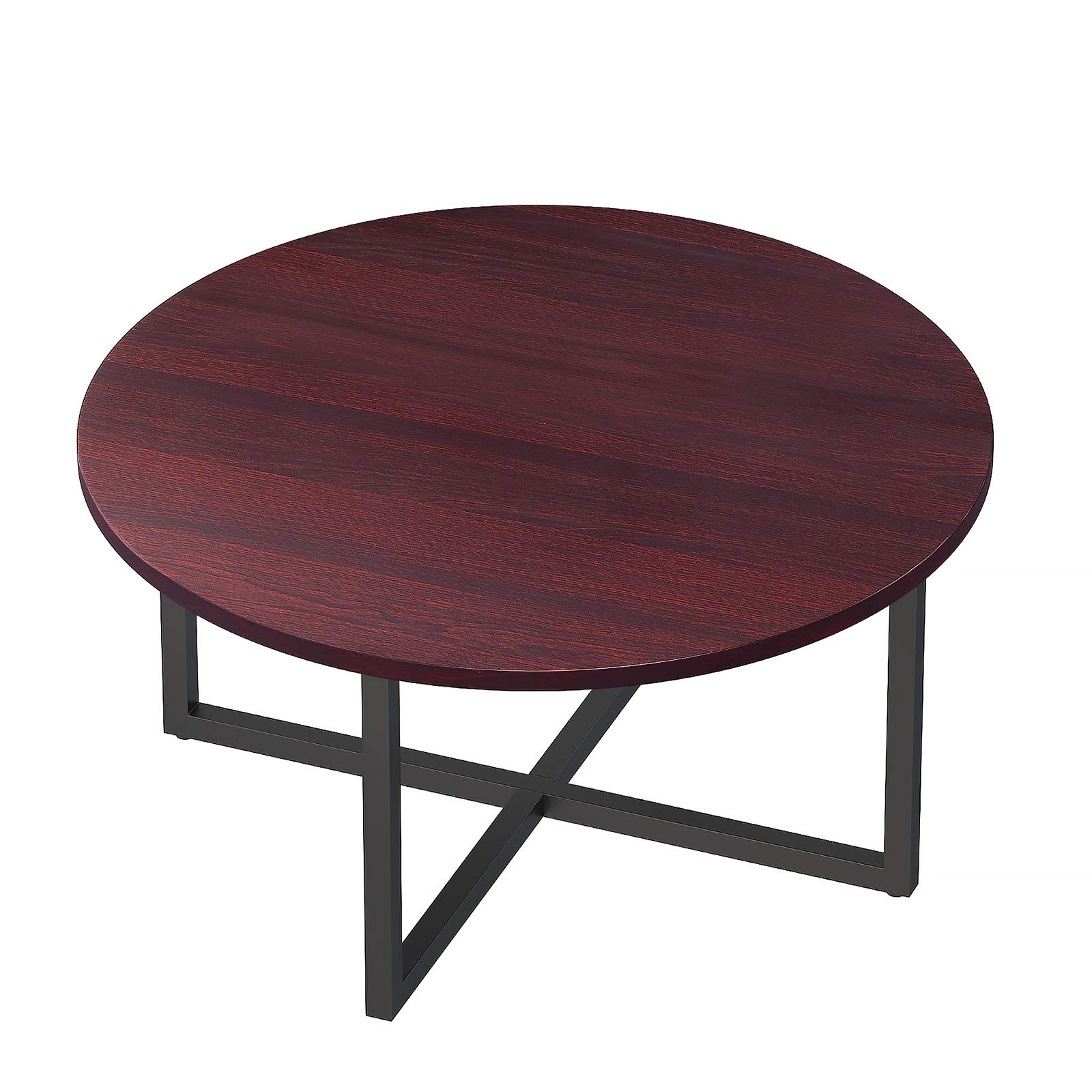 Round Coffee Table for Living Room - Sturdy Metal Frame, Easy Assembly, Modern Home Decor - Perfect for Living Spaces, Dining Areas & Home Office