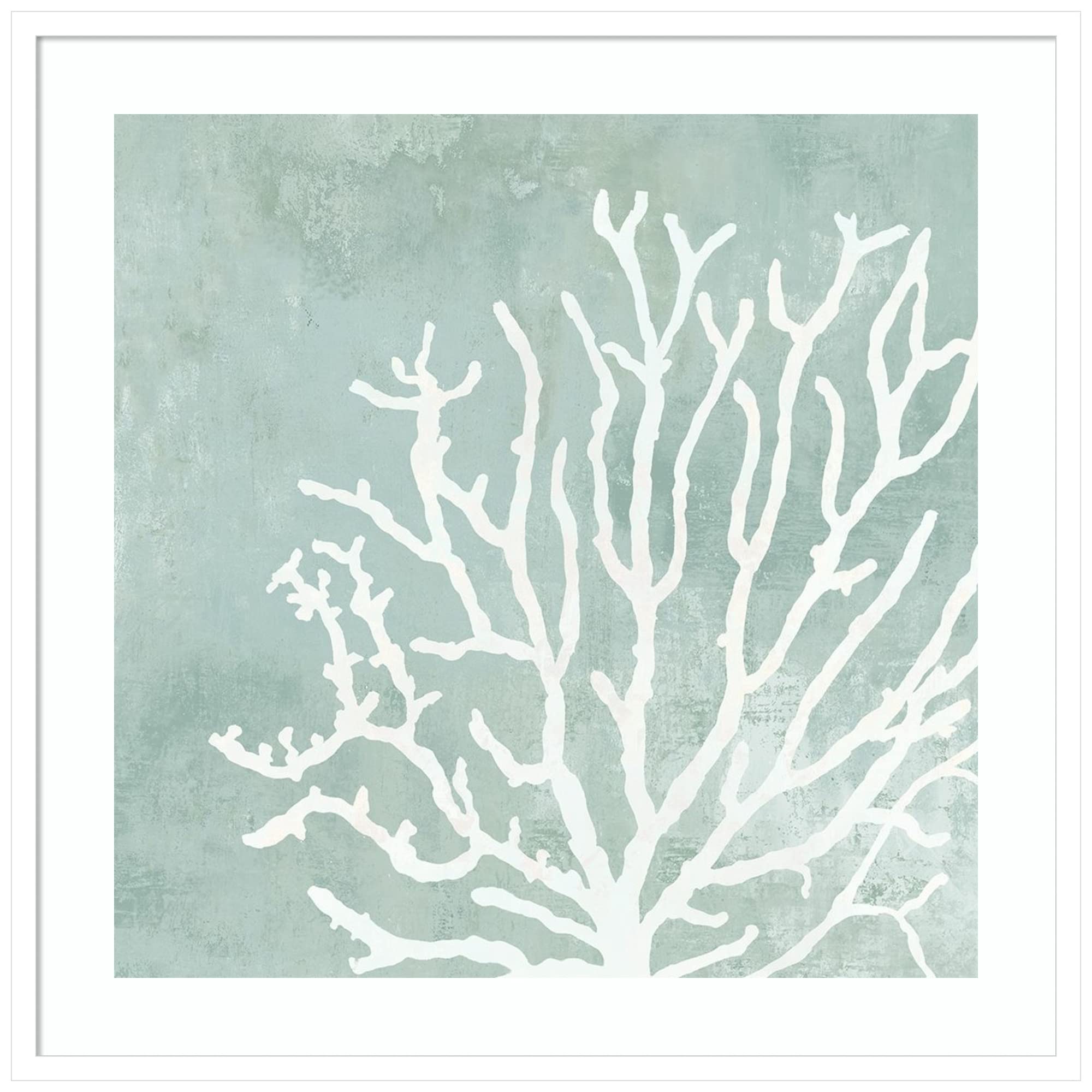 Amanti Art Framed Wall Art Print 33x33 Sea Crown II (Coral) by Aimee Wilson - Coastal Beach Decor, Large Ocean Painting for Living Room, Bedroom, Office - Perfect for Nautical & Boho Home Interior Design
