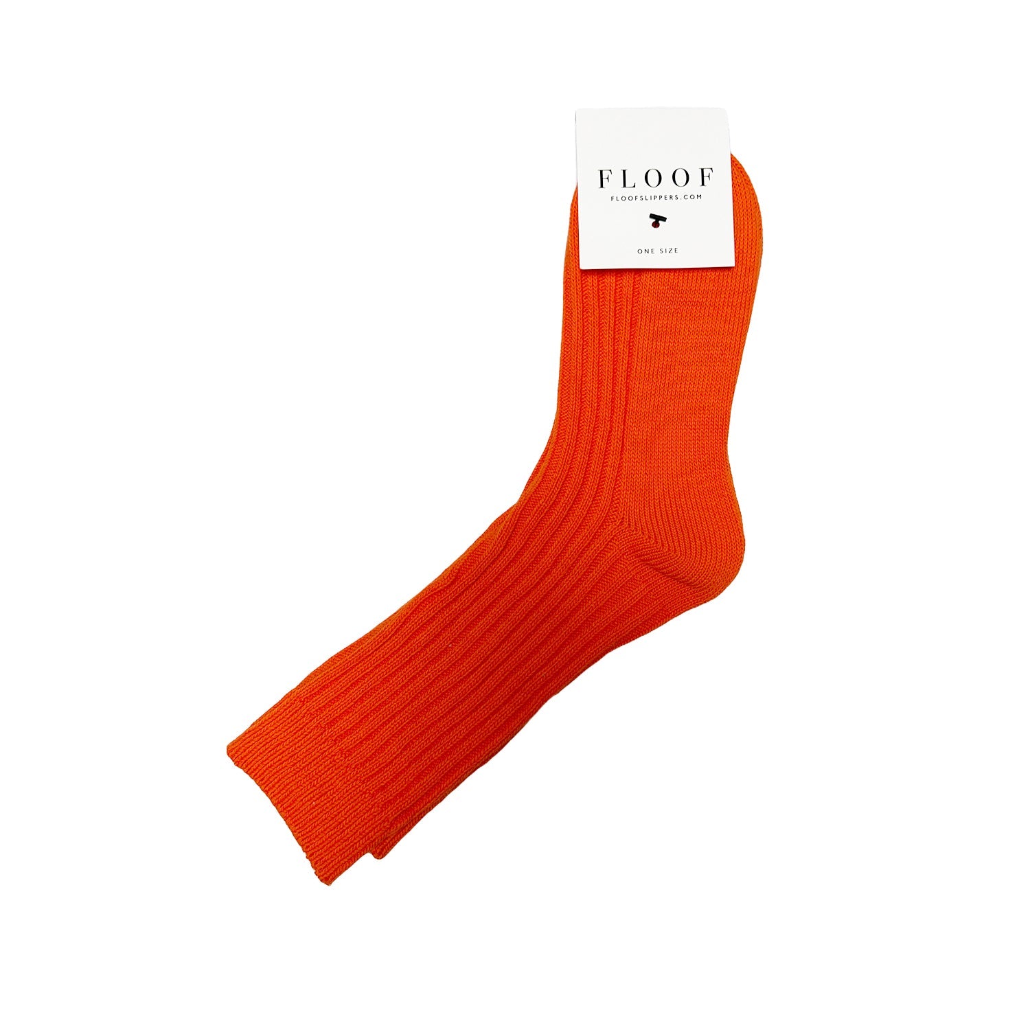 FLOOF Women's Ribbed Tube Socks - Soft & Comfortable Knee High Socks in Orange - Perfect for Yoga, Running & Casual Wear