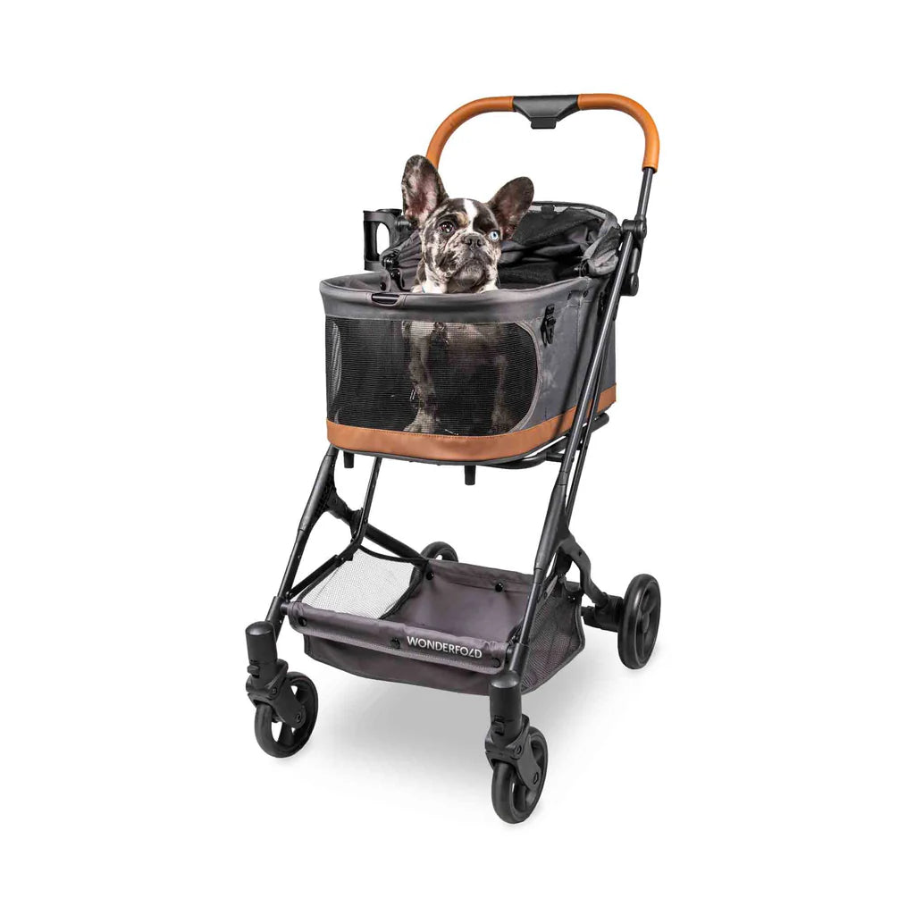 WonderFold P2 Pet Stroller - Lightweight & Foldable Dog Cat Stroller for Small to Medium Pets - Perfect for Walking, Travel & Outdoor Adventures