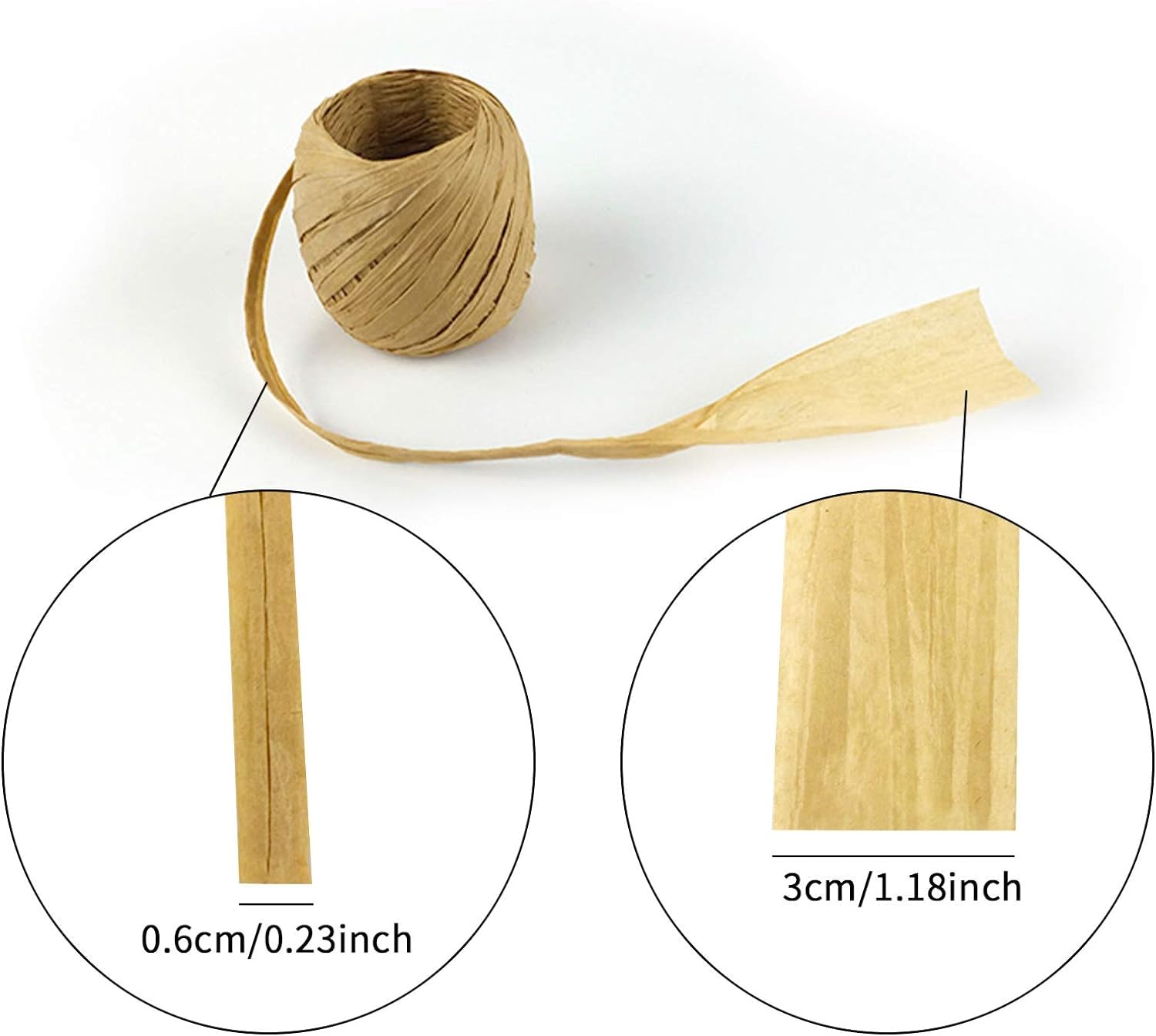 3 Roll Ribbon Set - 65 Feet/20M Each (Red, Green, Kraft Paper) - Christmas Holiday DIY Decorations, Gift Wrapping & Crafting Supplies - Perfect for Tree Trimming, Present Packaging & Party Decor
