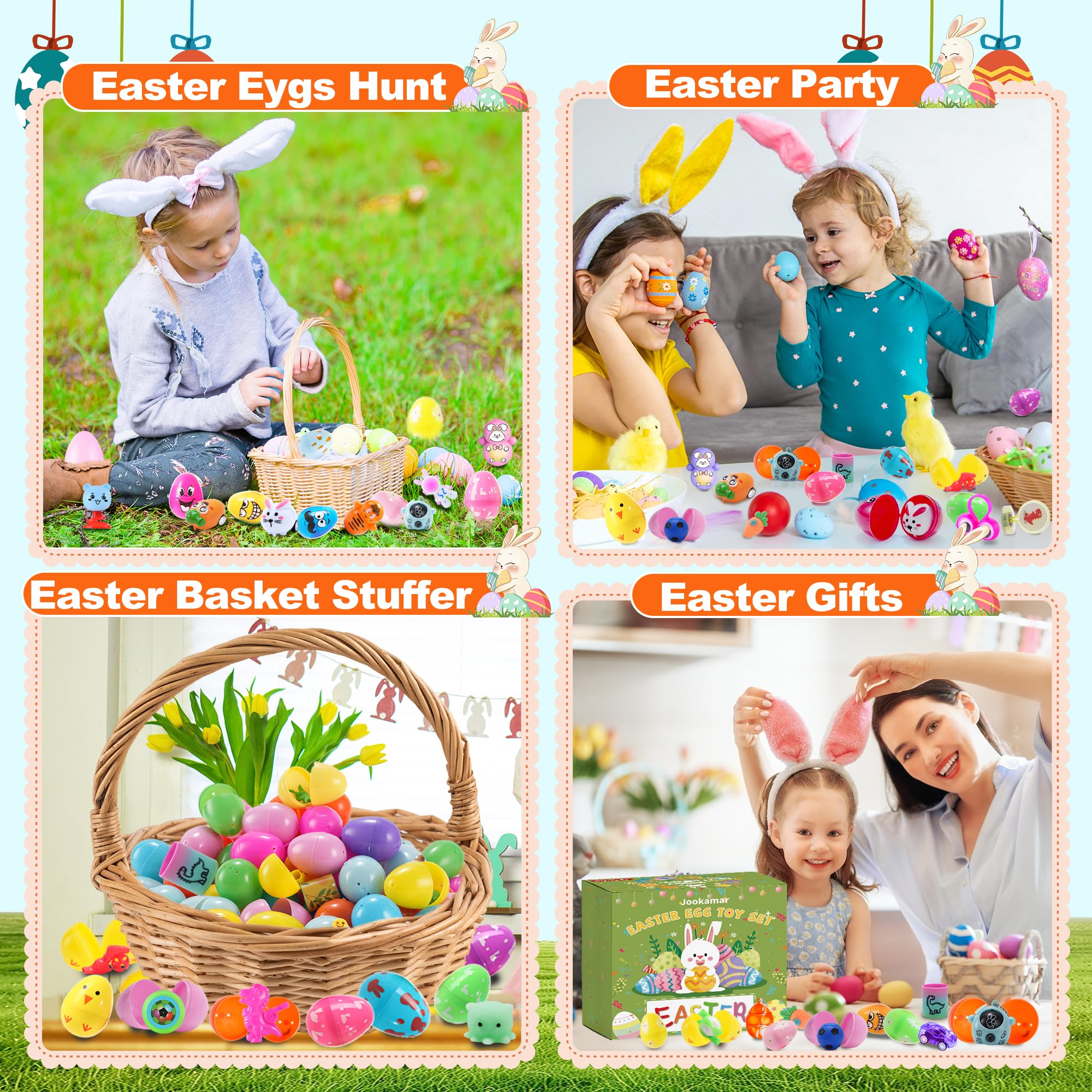 165PCS Prefilled Easter Eggs with Toys - Easter Hunt & Party Favors for Kids - Classroom Prizes & Basket Stuffers