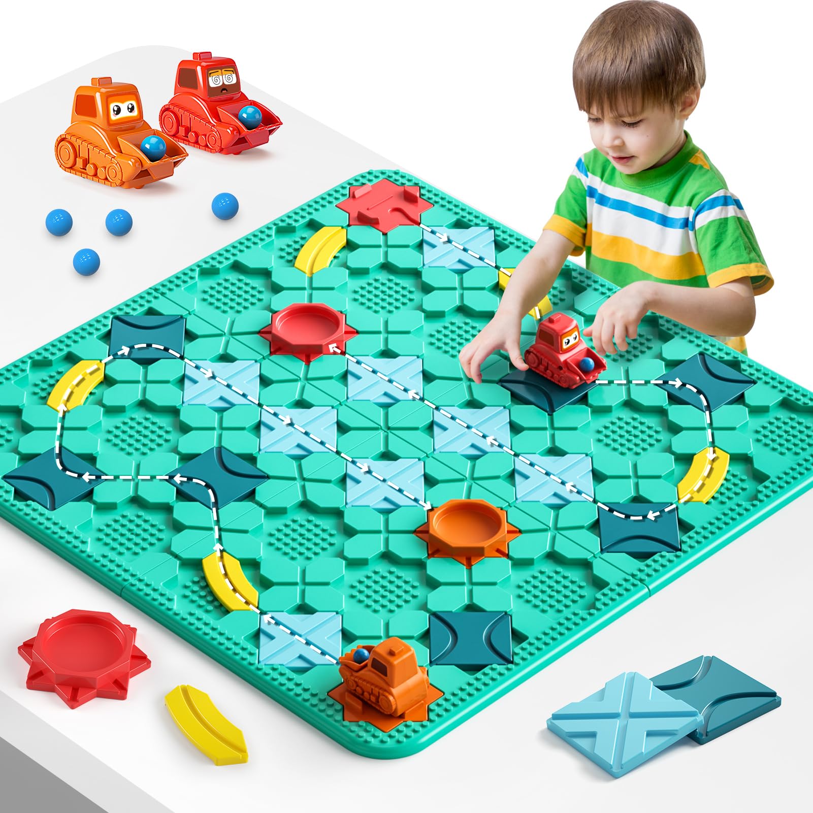 STEM Road Builder Board Game - Smart Brain Teasers Puzzle Toy for Kids 4-8 | Family Learning & Birthday Gift