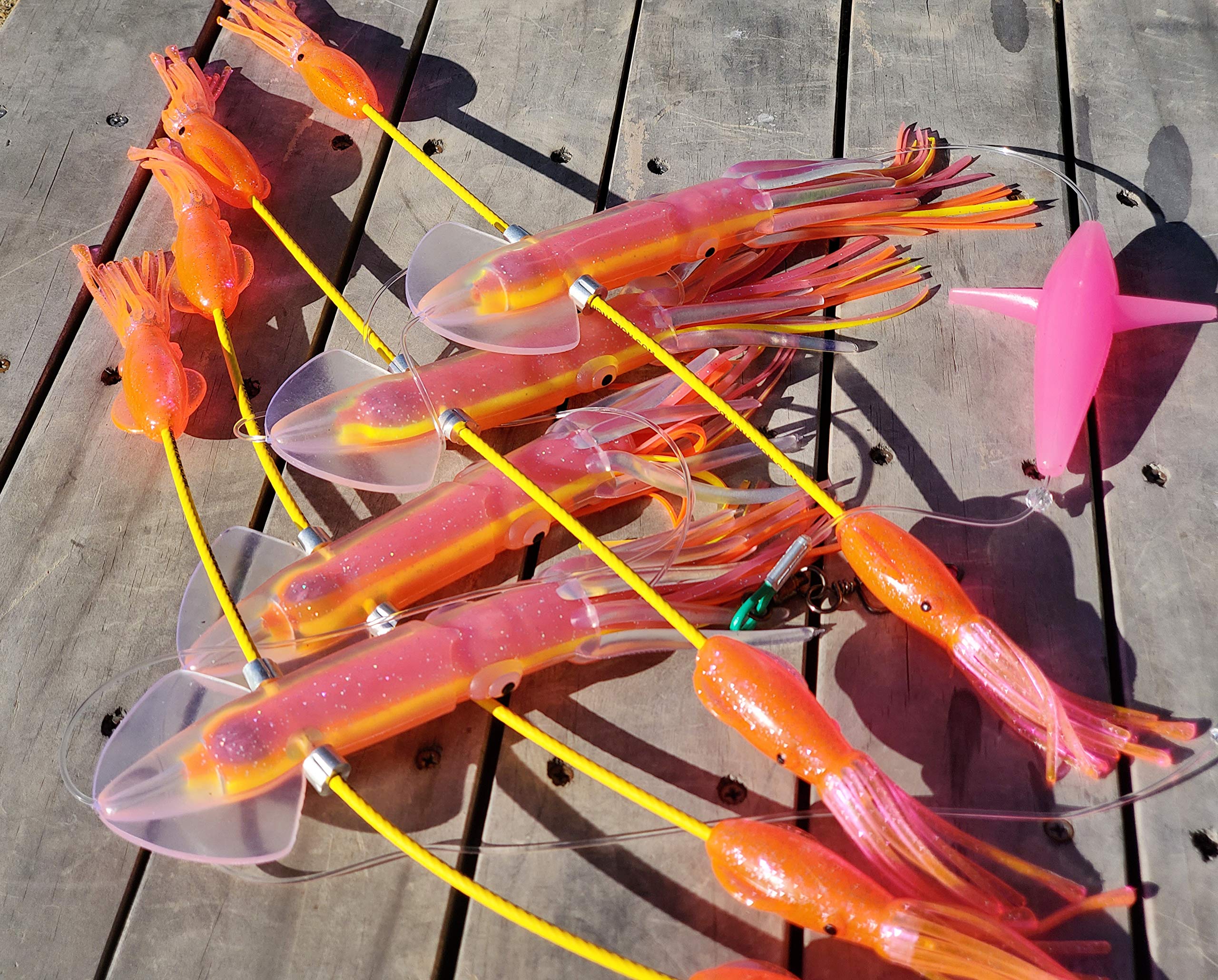 Premium Long Tail Flippy Floppy Fishing Daisy Chain Lure - Effective Tuna & Marlin Magnet - Perfect for Offshore Trolling and Big Game Fishing
