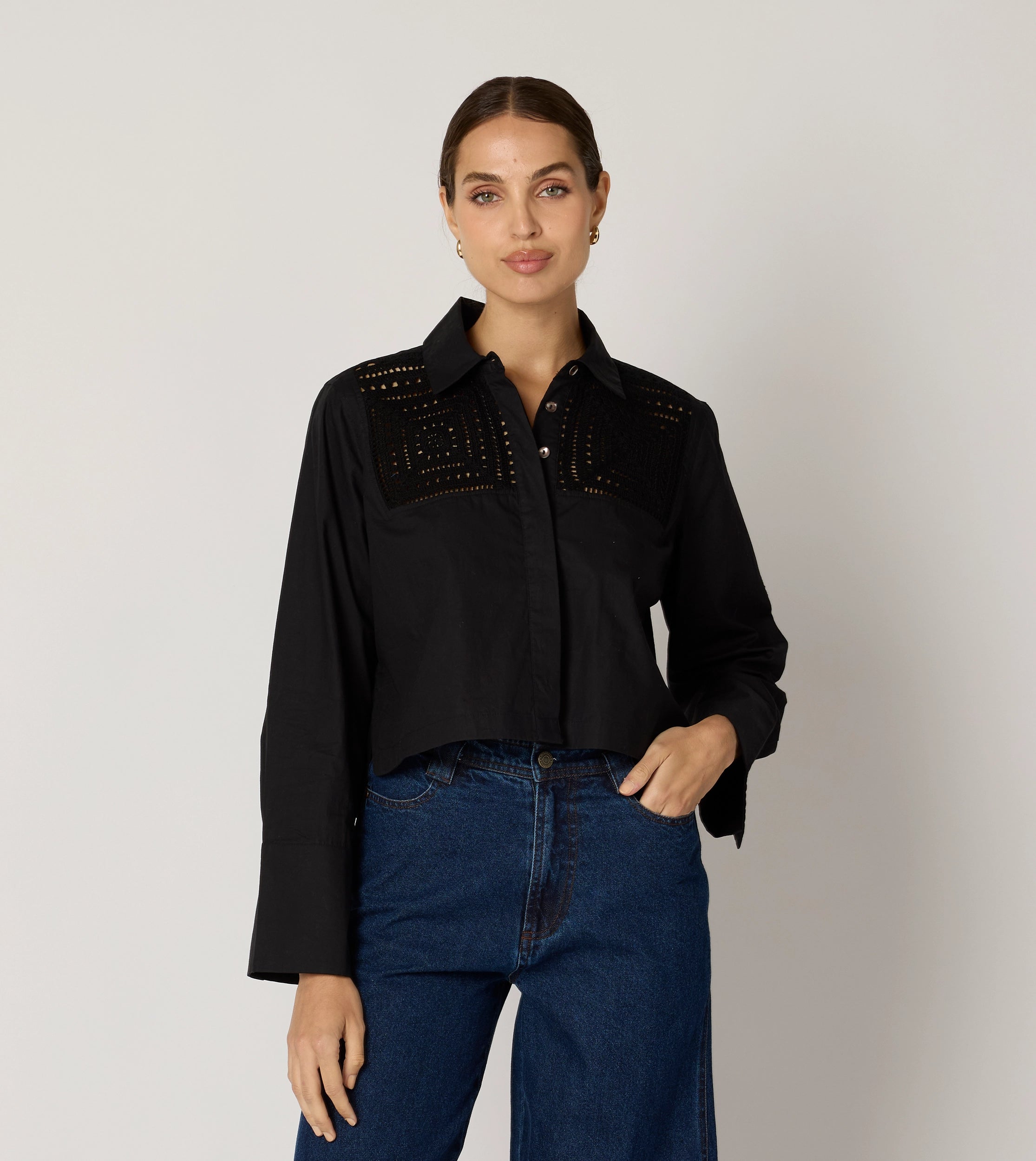 Sierra Women's Blouse - Elegant Black Long Sleeve Shirt for Office, Party & Casual Wear | Soft & Comfortable Fabric