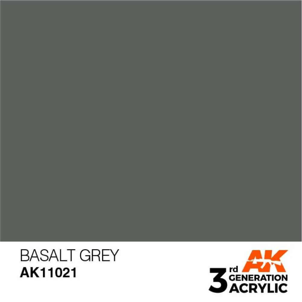 AK Interactive AK11021 Basalt Grey Acrylic Paint - 17ml Bottle (3rd Gen) - Premium Model Paint for Miniatures, Dioramas & Scale Models