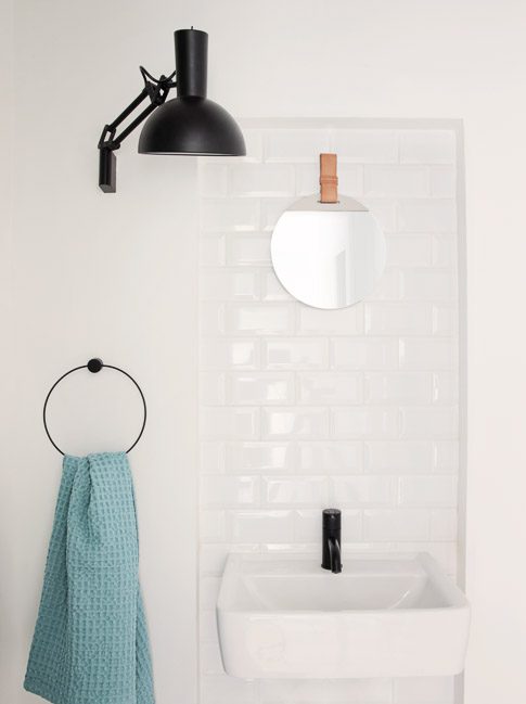 FERM LIVING Modern Black Towel Holder - Wall Mounted Bathroom Organizer for Towels & Robes - Perfect for Spa, Hotel, or Home Decor
