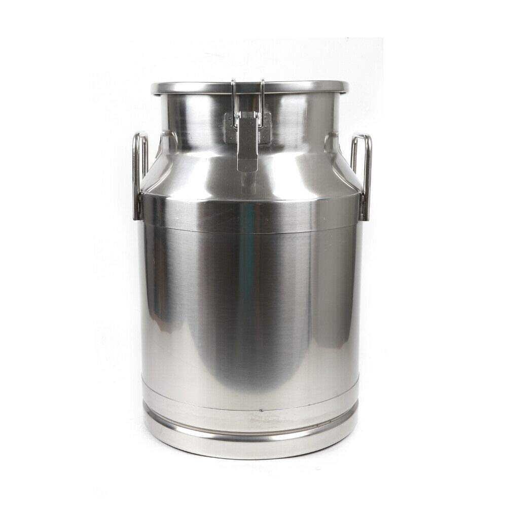 40L/10.5 Gallon Stainless Steel Milk Can & Wine Fermentation Bucket - Heavy Duty Food Grade Container with Airtight Lid for Home Brewing, Cheese Making, and Farm Storage (Ideal for Dairy, Winemaking & Agriculture Use)