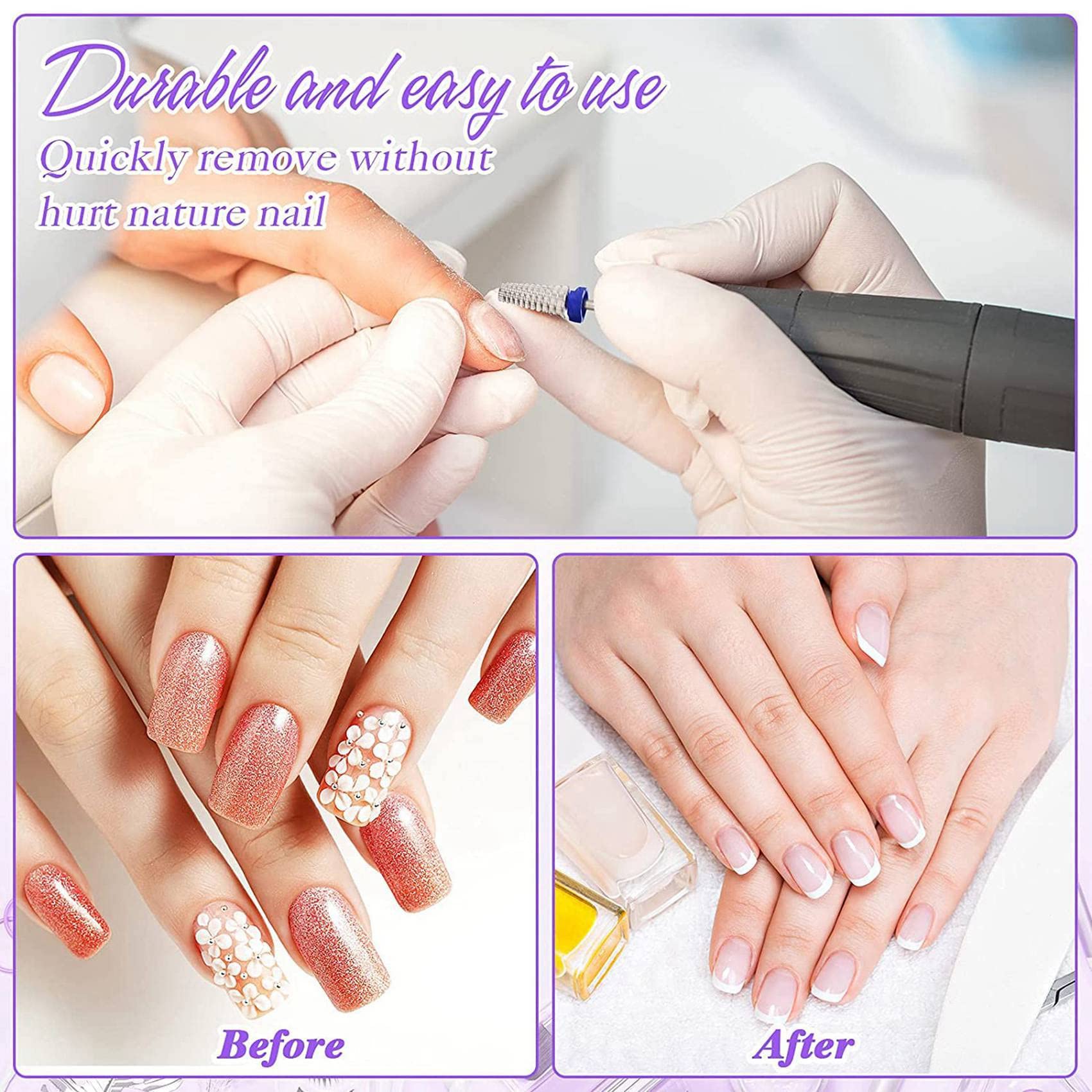 Peowuieu 3-Piece Carbide Nail Drill Bit Set - 5-in-1 Multi-Function Tapered Shaping Bit for Left & Right Hand Use - Perfect for Professional Nail Art, Manicures & Pedicures at Home or Salon