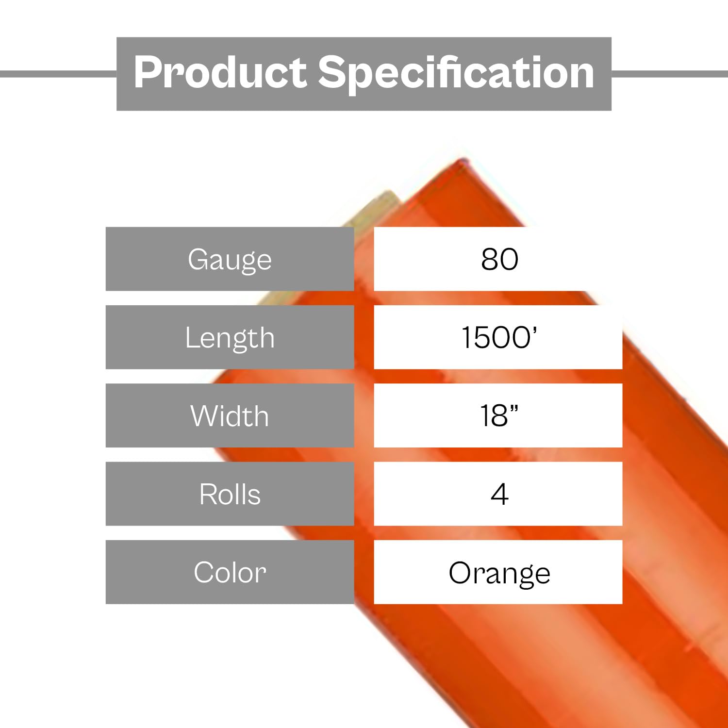 PSBM Orange Cast Stretch Wrap - 4 Pack (18