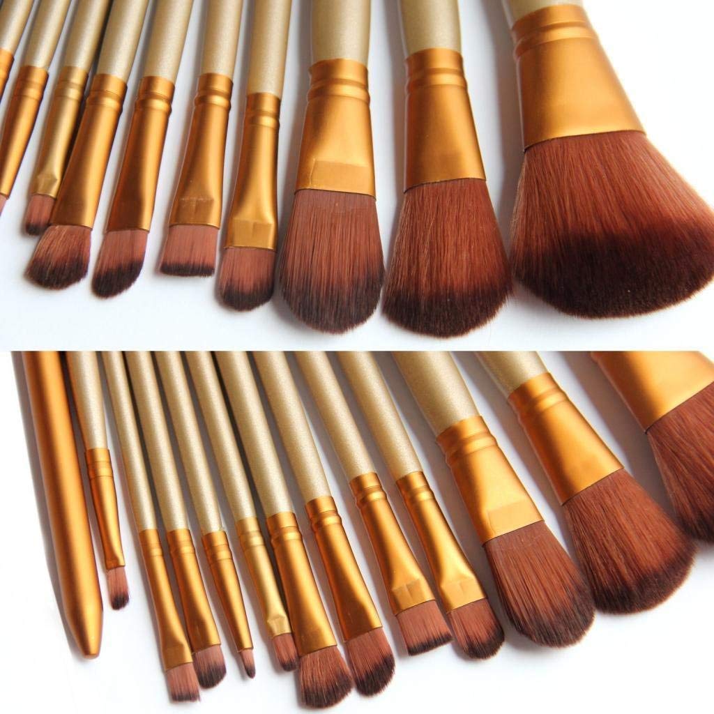 **Professional 12-Piece Starvis Makeup Brush Set (Gold) – Soft Bristles for Flawless Foundation, Blending, Contouring & Eyeshadow – Perfect for Daily Makeup & Professional Artists**