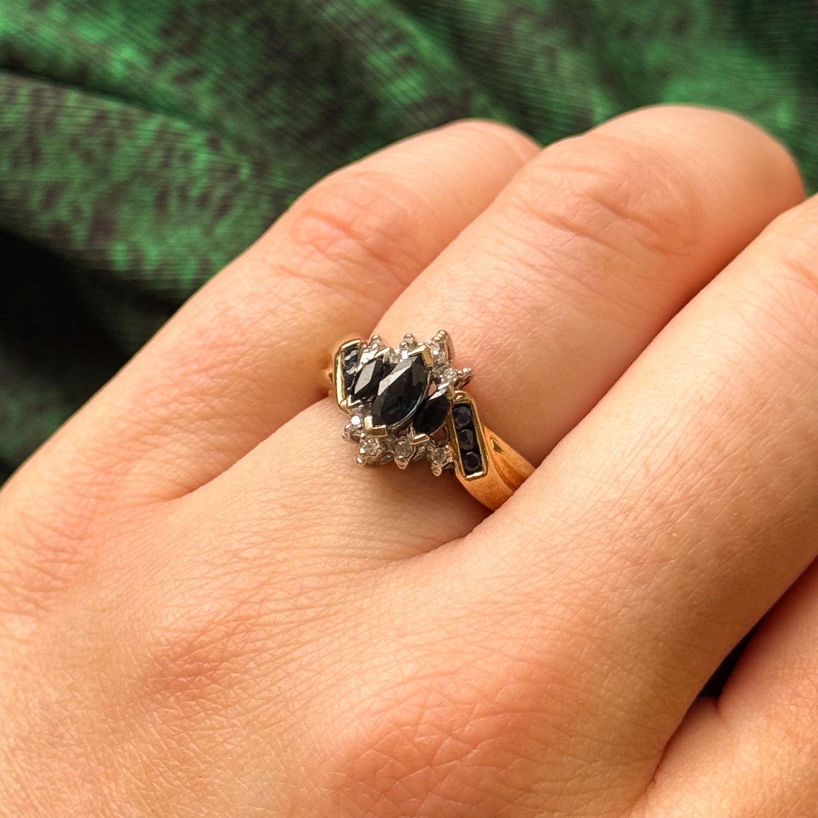 Exquisite 0.37ctw Sapphire & Diamond Ring with 0.03ctw Diamonds | Size 5.5 | Elegant Engagement, Wedding, Anniversary Gift for Her | Perfect for Special Occasions & Romantic Moments