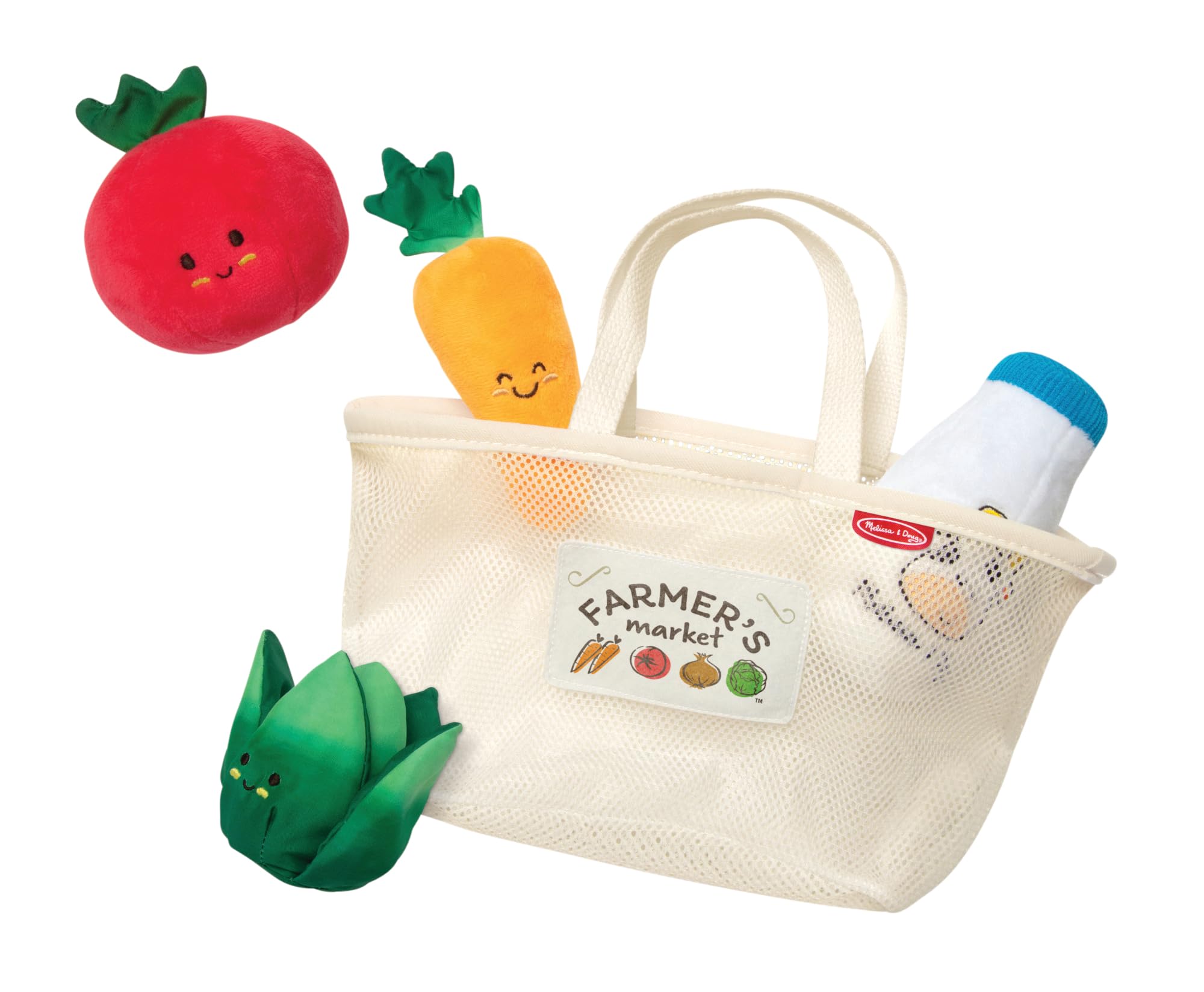 Melissa & Doug Multi-Sensory Market Basket Fill & Spill Toy - Play Food, Pretend Grocery, Sorting & Stacking for Toddlers Ages 1+ - Perfect for Home, Daycare & Preschool Learning