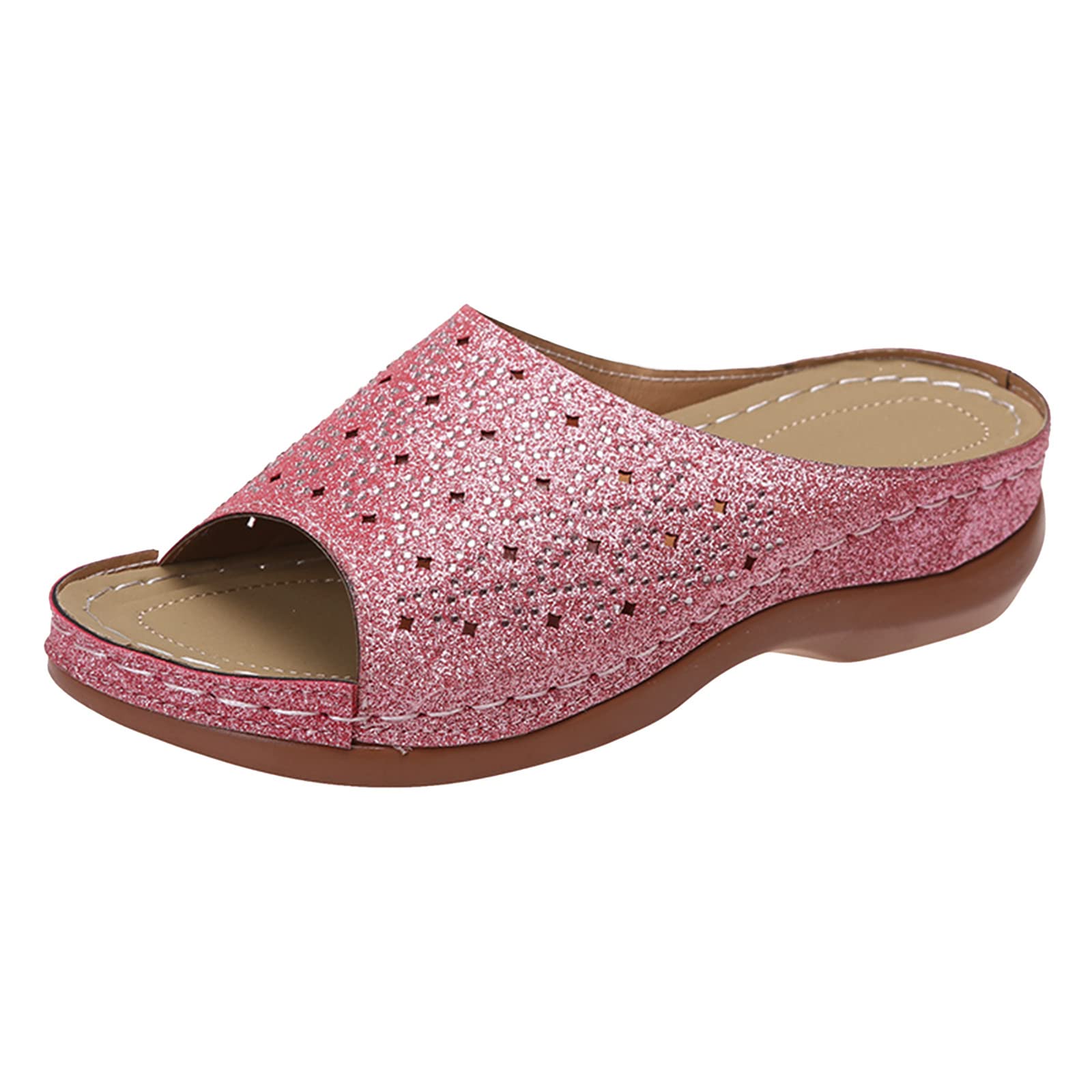 Women's Fashion Sandals - Dressy Summer Wedge Sandals with Buckle Strap | Comfortable Flip Flops for Beach, Vacation & Outdoor Activities