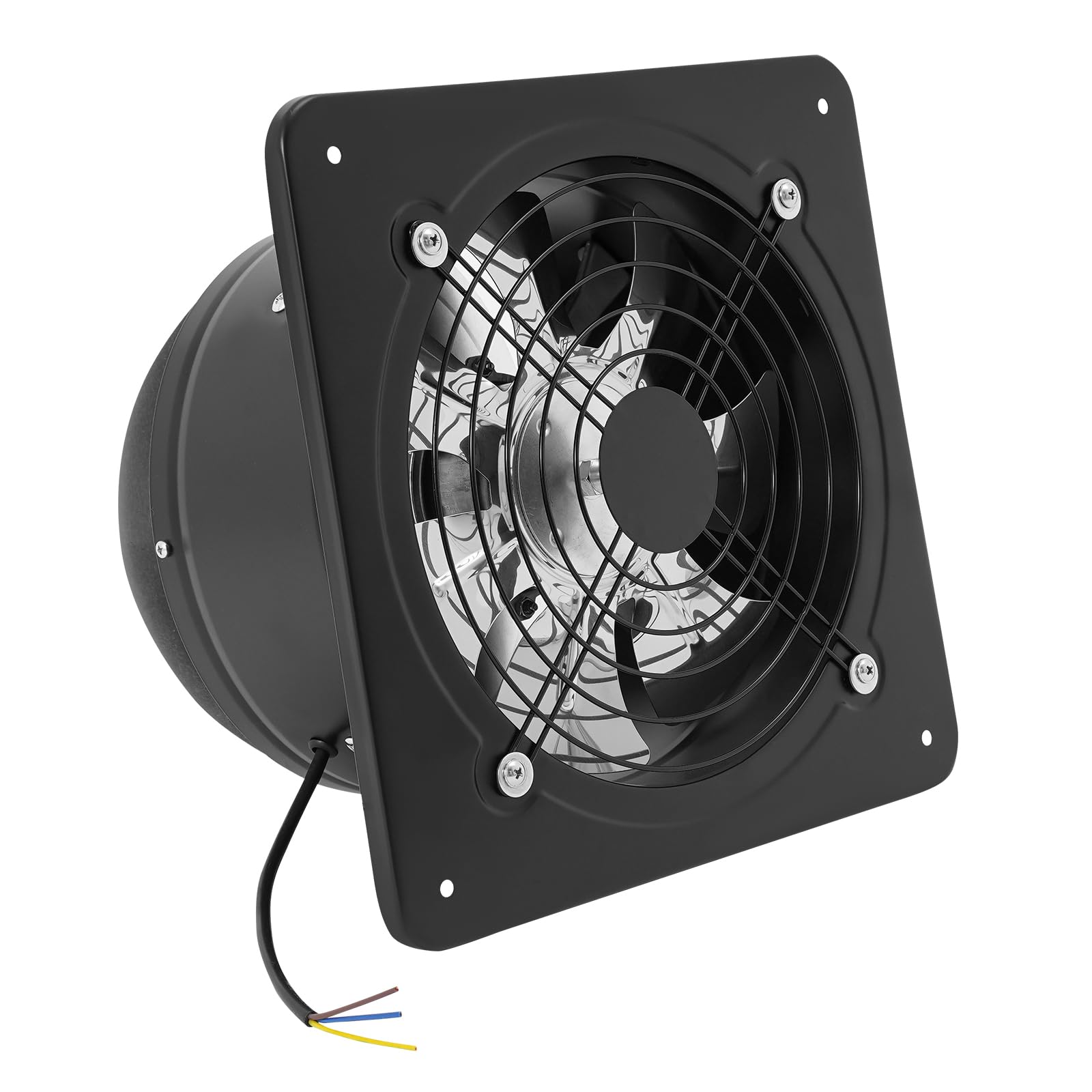 10 Inch Through Wall Exhaust Fan - 110V 100W 2600RPM High Flow Ventilation Fan with 7-Blade Design - Powerful Dust Evacuation for Kitchen, Warehouse, Workshop - Black | Ideal for Home, Commercial & Industrial Ventilation Needs