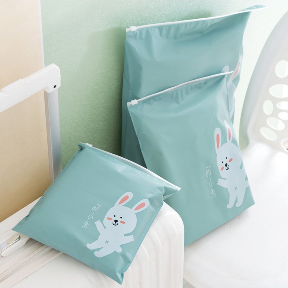 Waterproof Rolling Packing Bags for Travel - Space Saving Luggage Storage Organizers (Set of 6, Duck Pattern) - Perfect for Vacations, Business Trips & Closet Organization