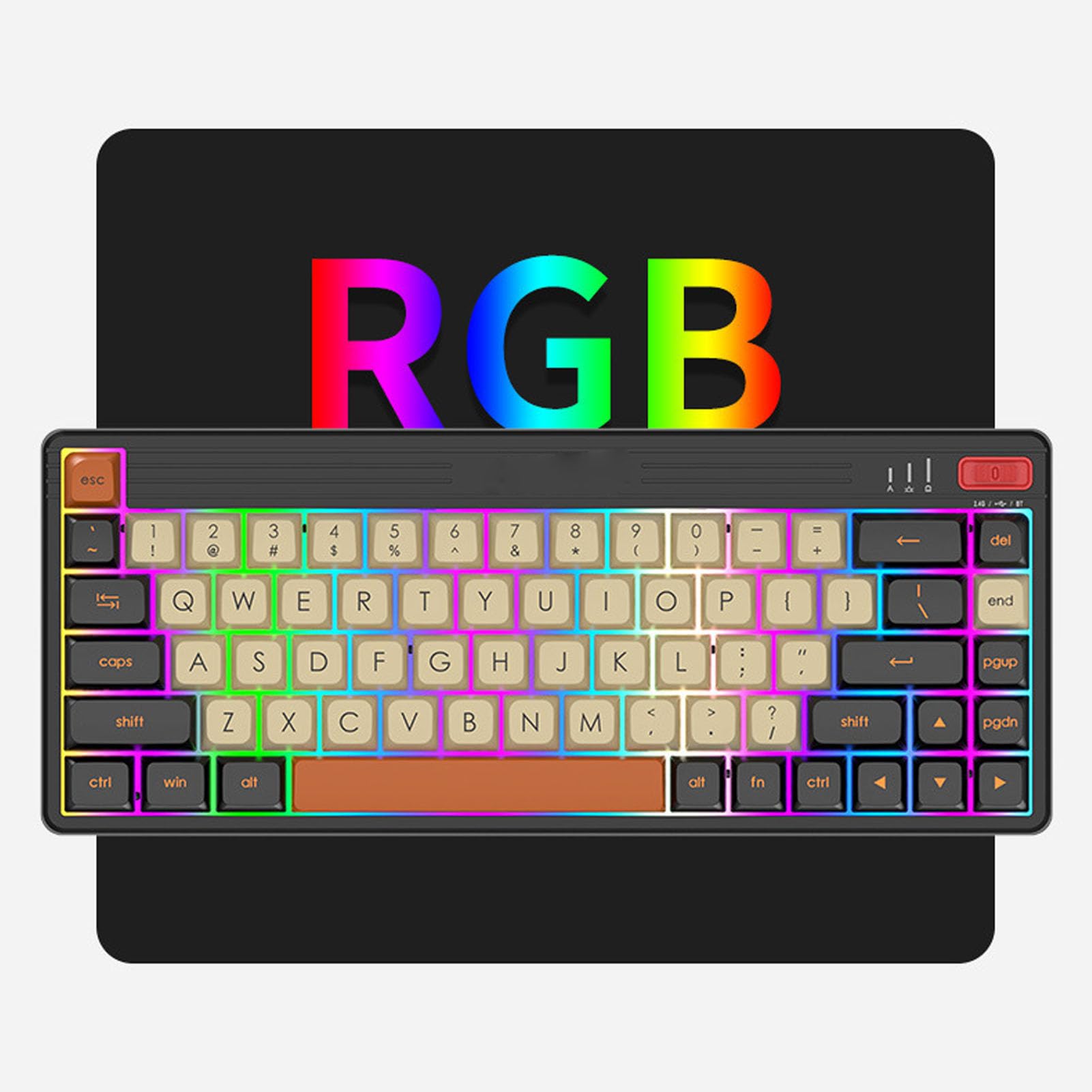 Plyisty Hot Swappable Mechanical Keyboard - RGB Backlit, USB Wired & 2.4G/5.0 Wireless, Compatible with Windows & Mac - Perfect for Gaming, Office Work & Typing