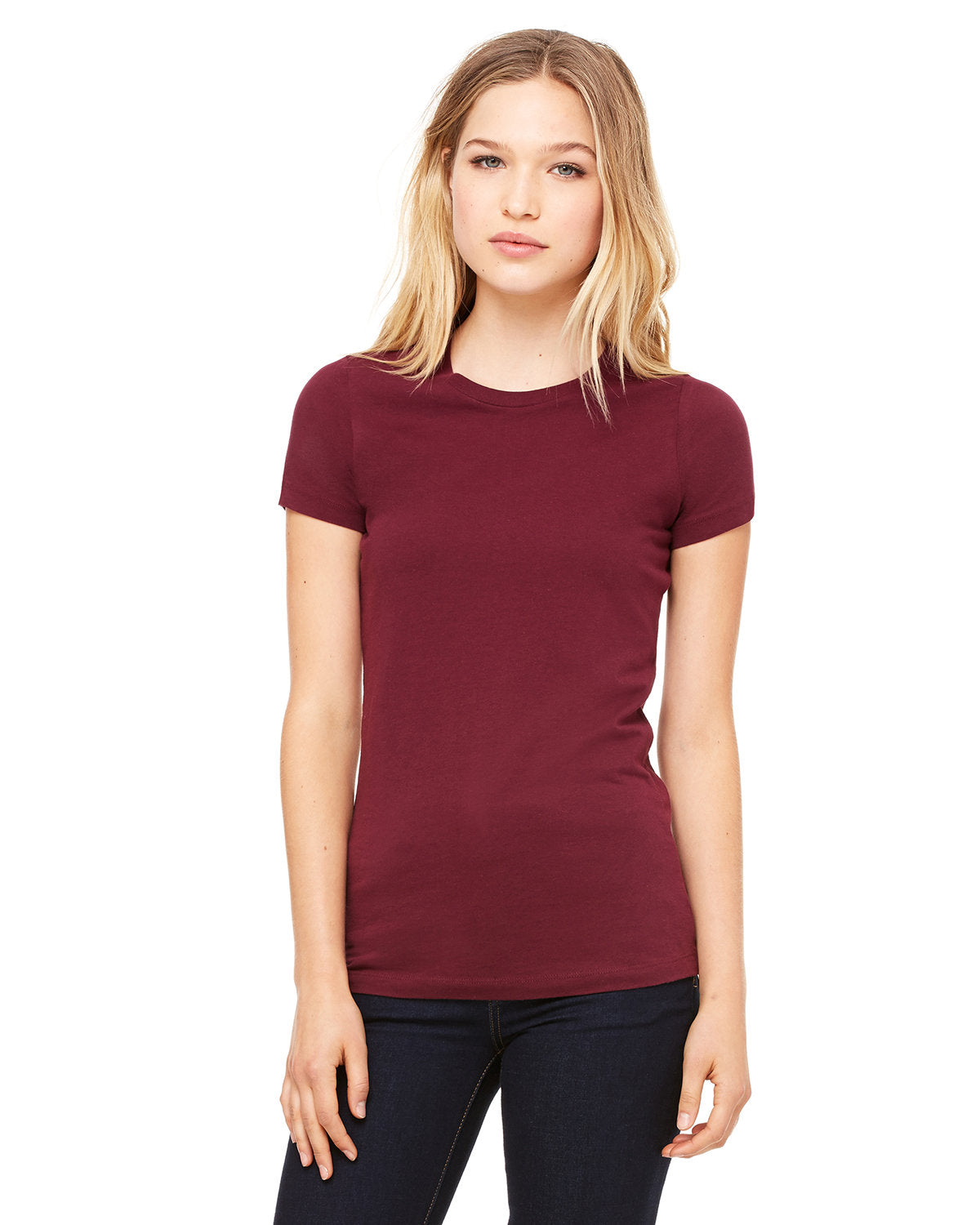 Bella + Canvas 6004 Women's Slim Fit Short Sleeve V-Neck T-Shirt - Soft Cotton Blend Tee for Casual Wear, Workout & Layering