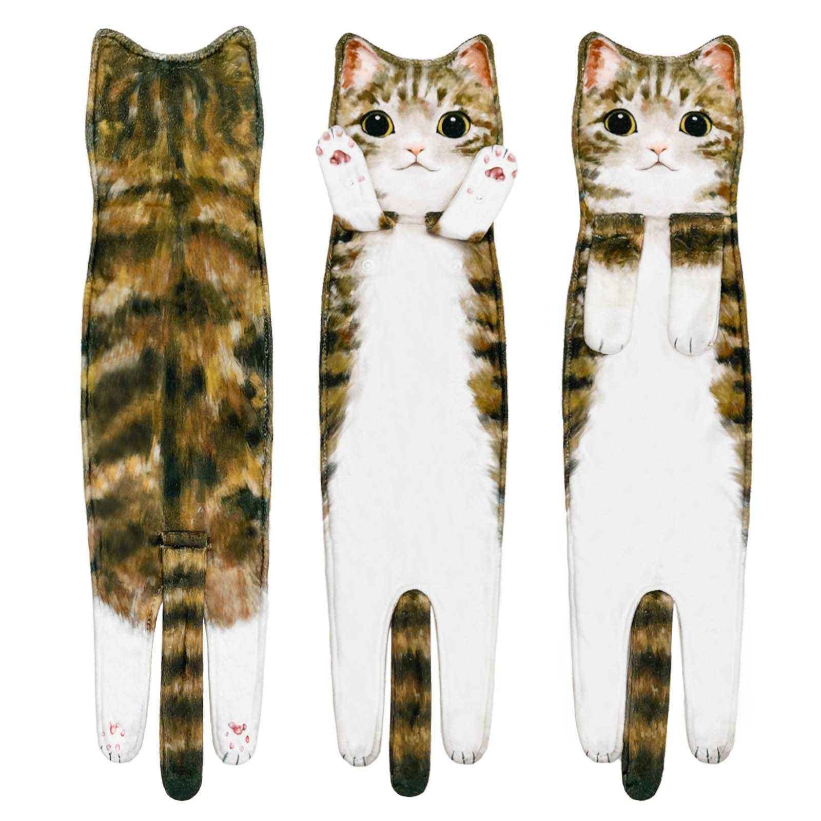 Cute Cat Quick-Dry Hand Towels for Bathroom & Kitchen - Absorbent Hanging Face Towels Set - Funny Gifts for Cat Lovers - Yellow - Perfect for Bathroom Decor, Kitchen Essentials & Cat-Themed Gifts