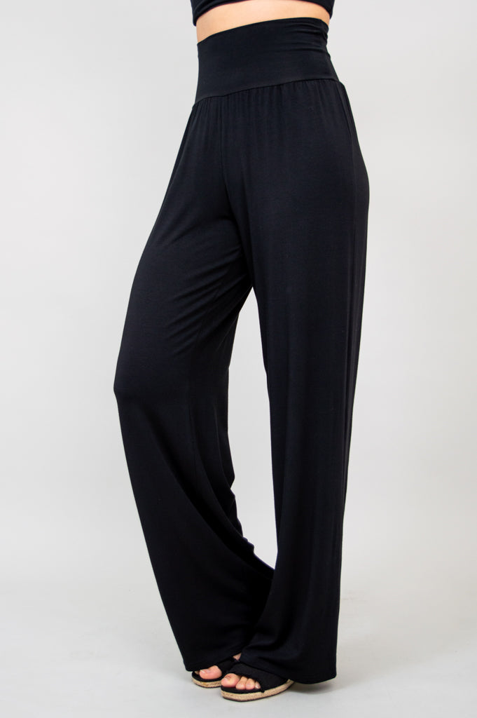 Gaylene Women's Black Bamboo Pants - Soft & Comfortable Stretchy Yoga Pants for Workout, Lounge & Everyday Wear