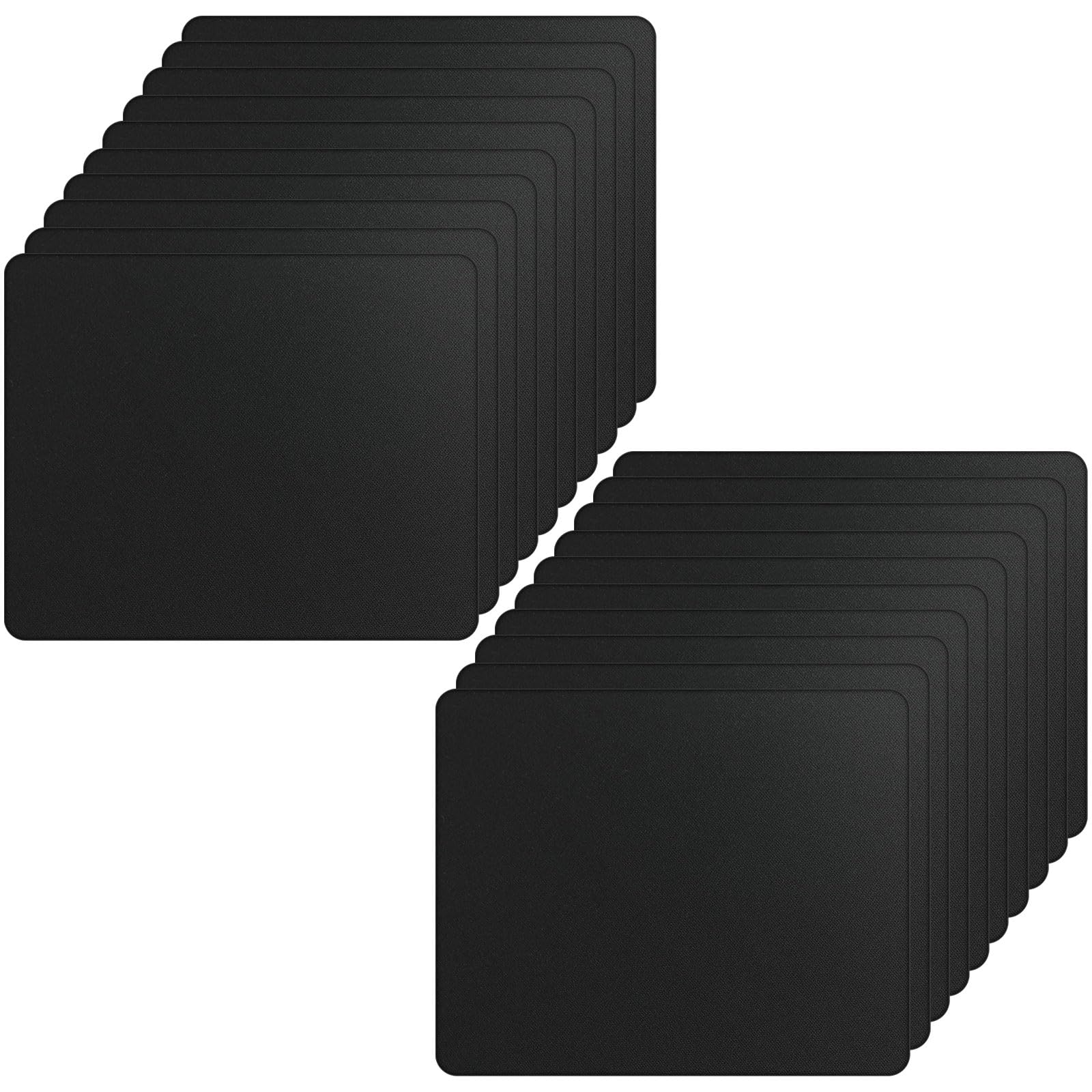 20 Pack Crtiin Non-Slip Rubber Base Gaming Mouse Pad Set - 7.09 x 8.66 Inch Black Computer Mouse Pads for PC, Laptop, Office & Home Use - Perfect for Work, Gaming & Daily Computing Tasks