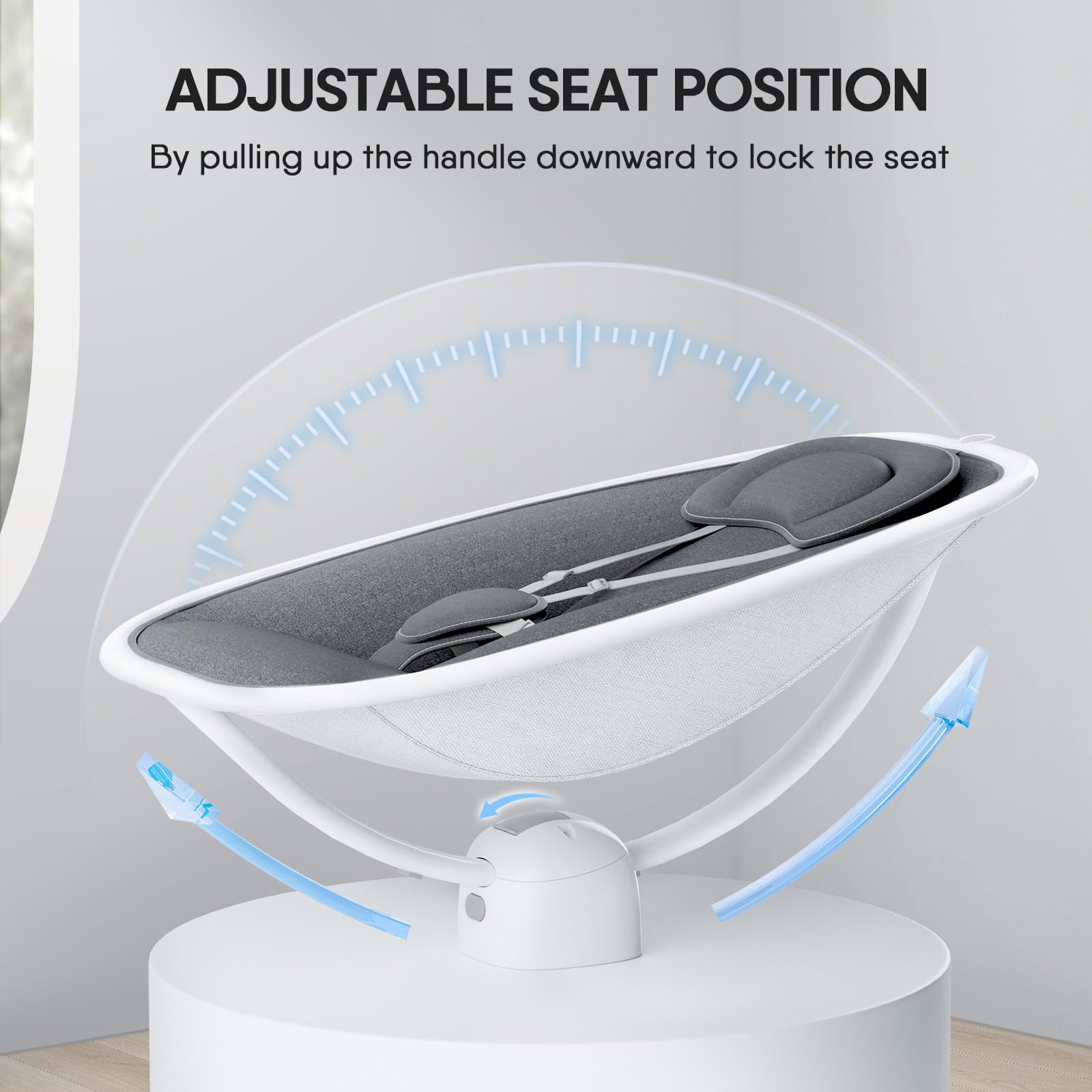 FasonBaby Bluetooth Baby Swing for Infants - 5 Motion Modes, 4 Speed Settings, 10 Soothing Melodies, Multi-Function Newborn Swing (White) | Perfect for Nursery, Daycare & Soothing Fussy Babies
