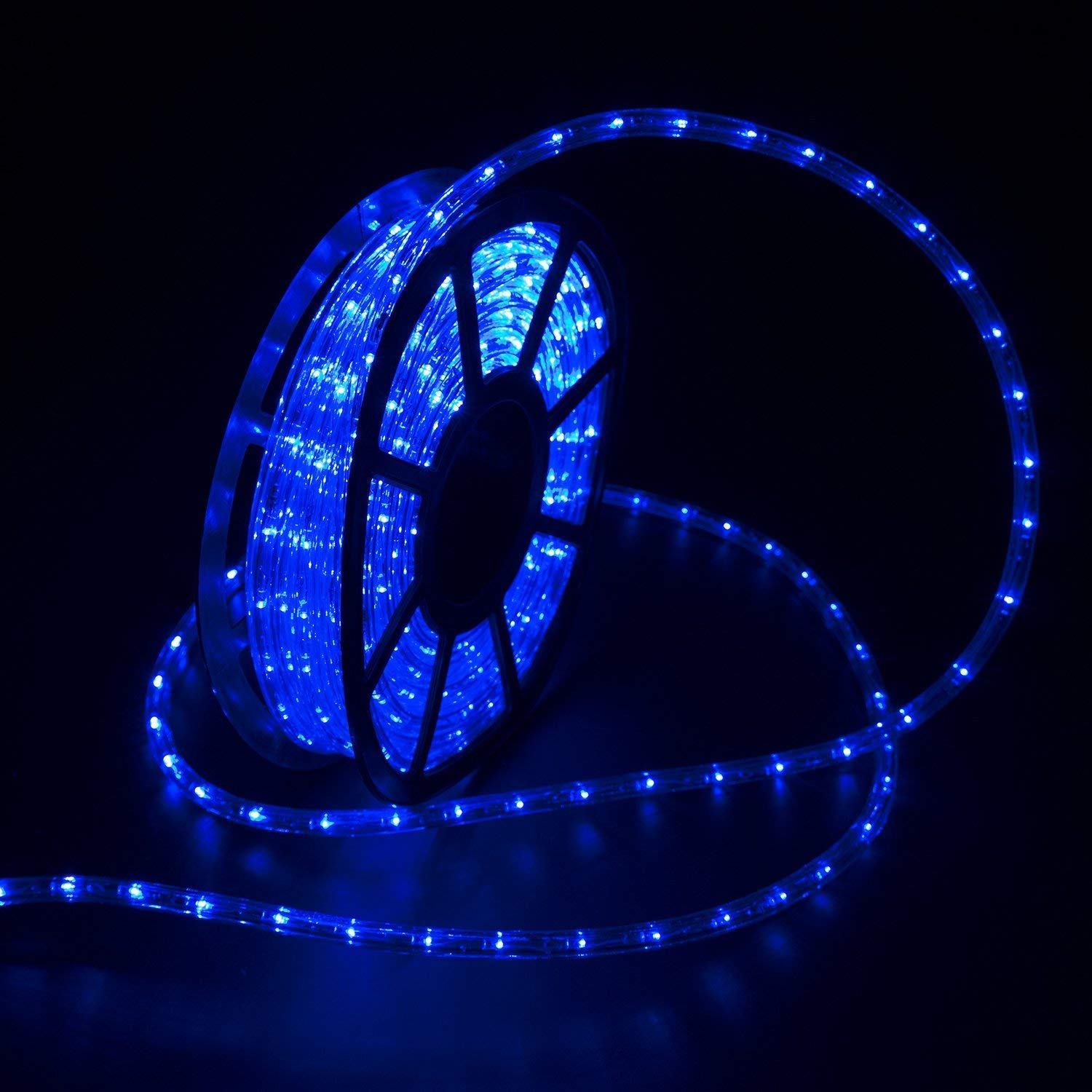 GDY 50 Ft 2 Wire LED Rope Lights - Waterproof Christmas Lights for Indoor & Outdoor Use | Perfect for Backyard Parties, Christmas, Thanksgiving Decorations (Blue) | Create Festive Atmosphere for Holidays, Weddings & Home Decor