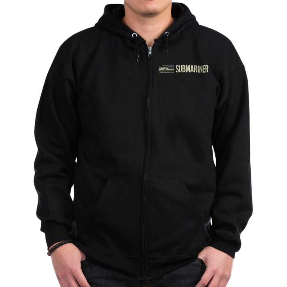 U.S. Navy Submariner Zip Hoodie - Dark Blue Fleece Pullover for Men & Women | Military Apparel, Patriotic Gifts, Cold Weather Outerwear