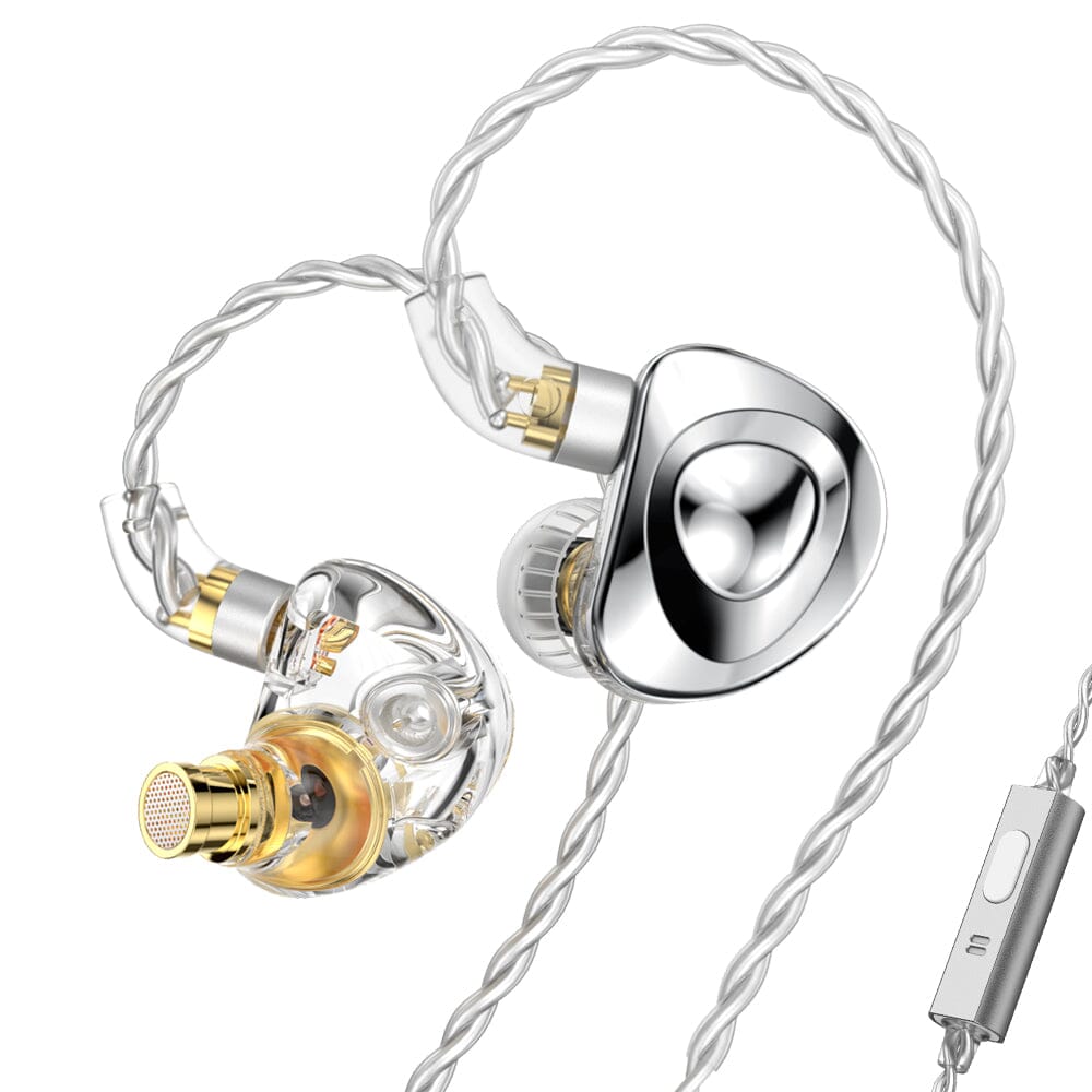 TRN MT4 High Performance Dual Dynamic HiFi In-Ear Monitors - Professional Studio Earphones for Audiophiles, Musicians & Gamers - Perfect for Recording, Mixing & Gaming Sessions