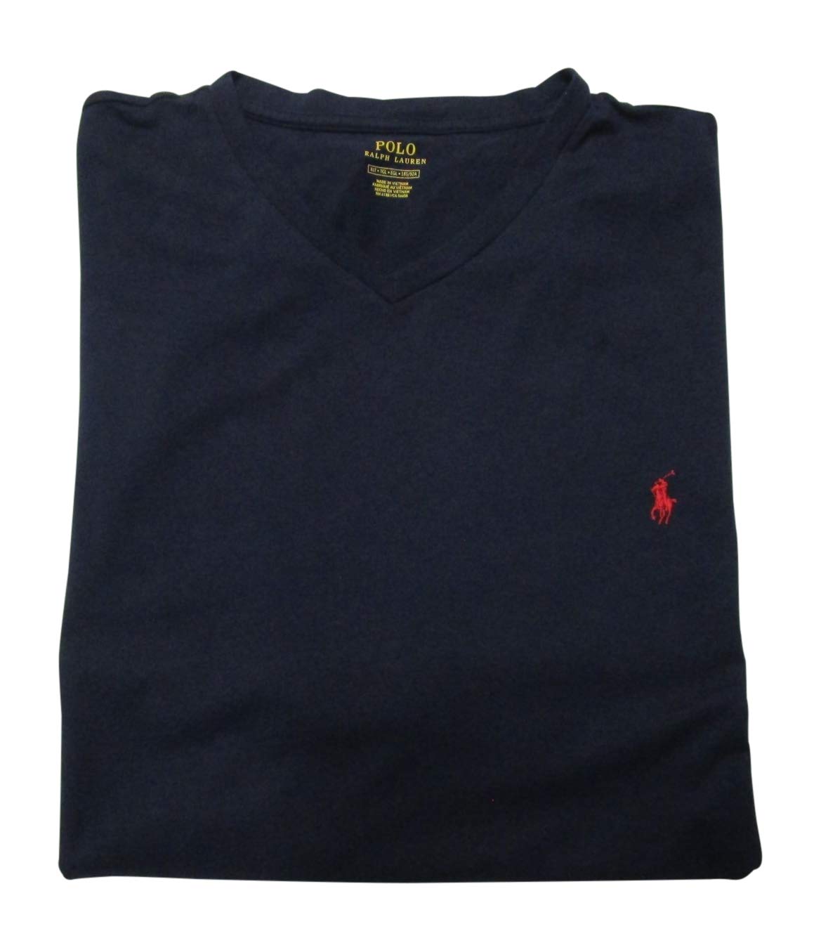 Ralph Lauren Big & Tall Classic V-Neck T-Shirt for Men - Soft Cotton Comfort Fit - Ink Blue - 2XT - Casual Wear & Layering Essential