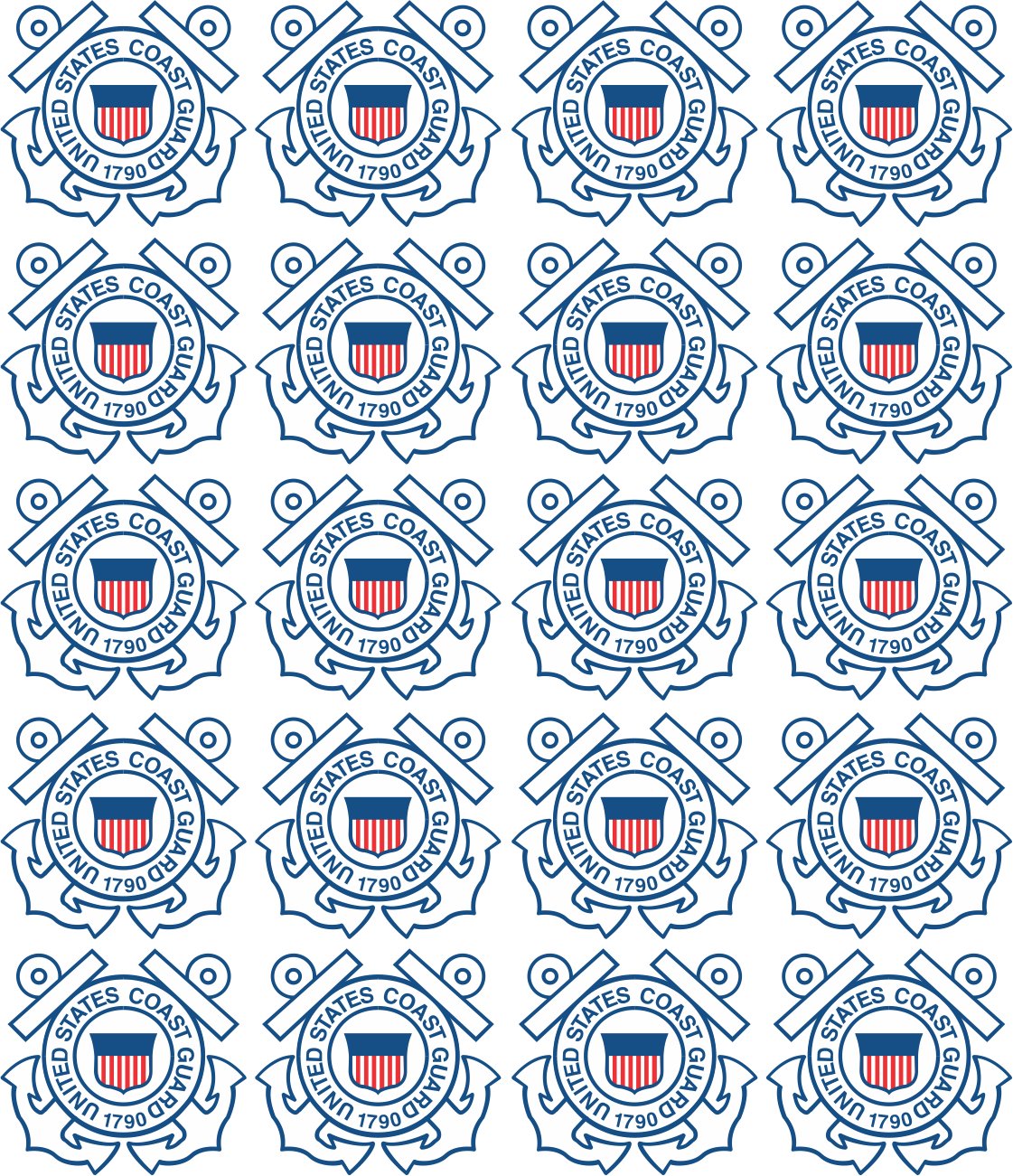 US Coast Guard Seal 20x2 Peel & Stick Decals - Waterproof Vinyl Stickers for Cars, Laptops, Windows | Patriotic Military Decoration for Home, Office & Gifts