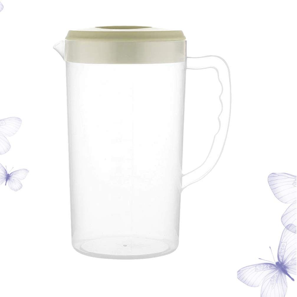 Premium Glass Juice Pitcher with Lid - 2L Large Cold Water, Milk, Beverage Pitcher for Coffee, Tea, Beer & Smoothies | Leak-Proof Refrigerator Storage Container | Perfect for Parties, Breakfast & Kitchen Use