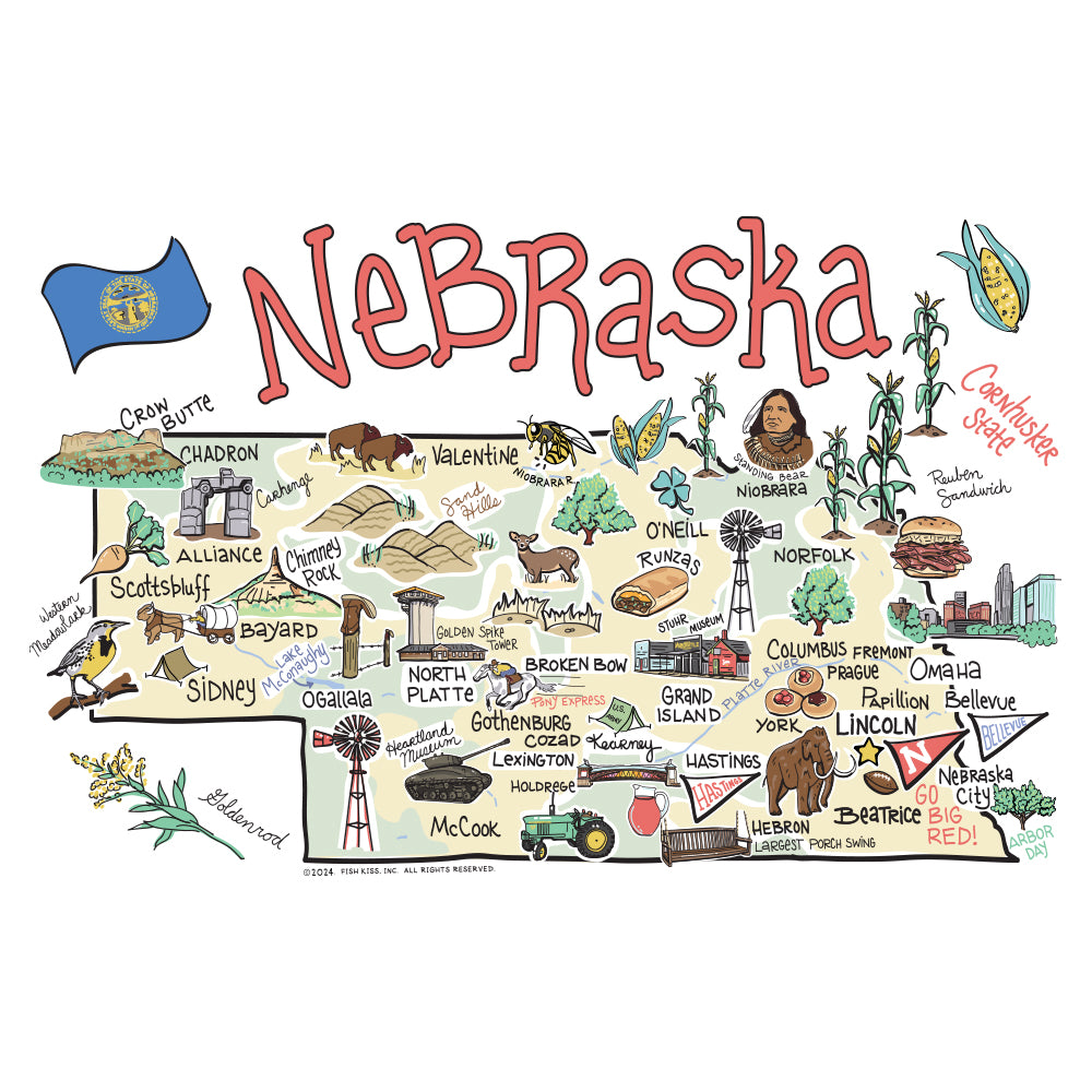 Nebraska Medium Iced Cup Coolie - Insulated Beverage Sleeve for Coffee, Tea & Cold Drinks - Perfect for Road Trips, Office & Outdoor Activities