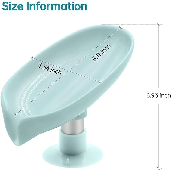 Blue Plastic Leaf-Shaped Self-Draining Soap Dish - Pack of 2, Multicolor - Perfect for Bathroom, Kitchen Sink, and Shower Organizer