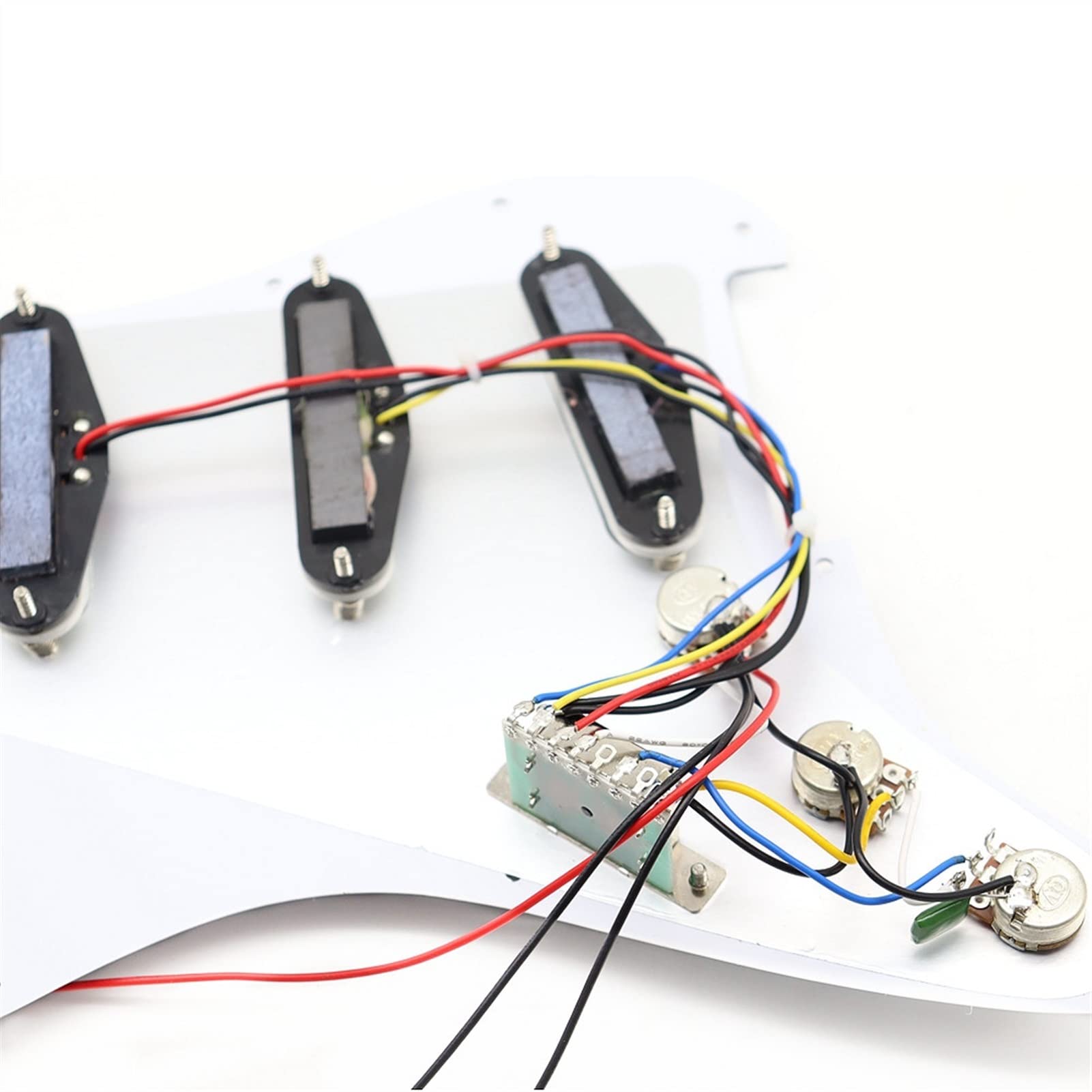 SSS 1Set Prewired Electric Guitar Pickguard for ST Style Guitars - Replacement Loaded Pickguard with Wiring - Perfect for Guitar Upgrades & DIY Repairs