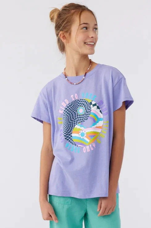 O'Neill Kids Be Kind T-Shirt for Girls - Soft Cotton Tee for School, Play & Everyday Wear