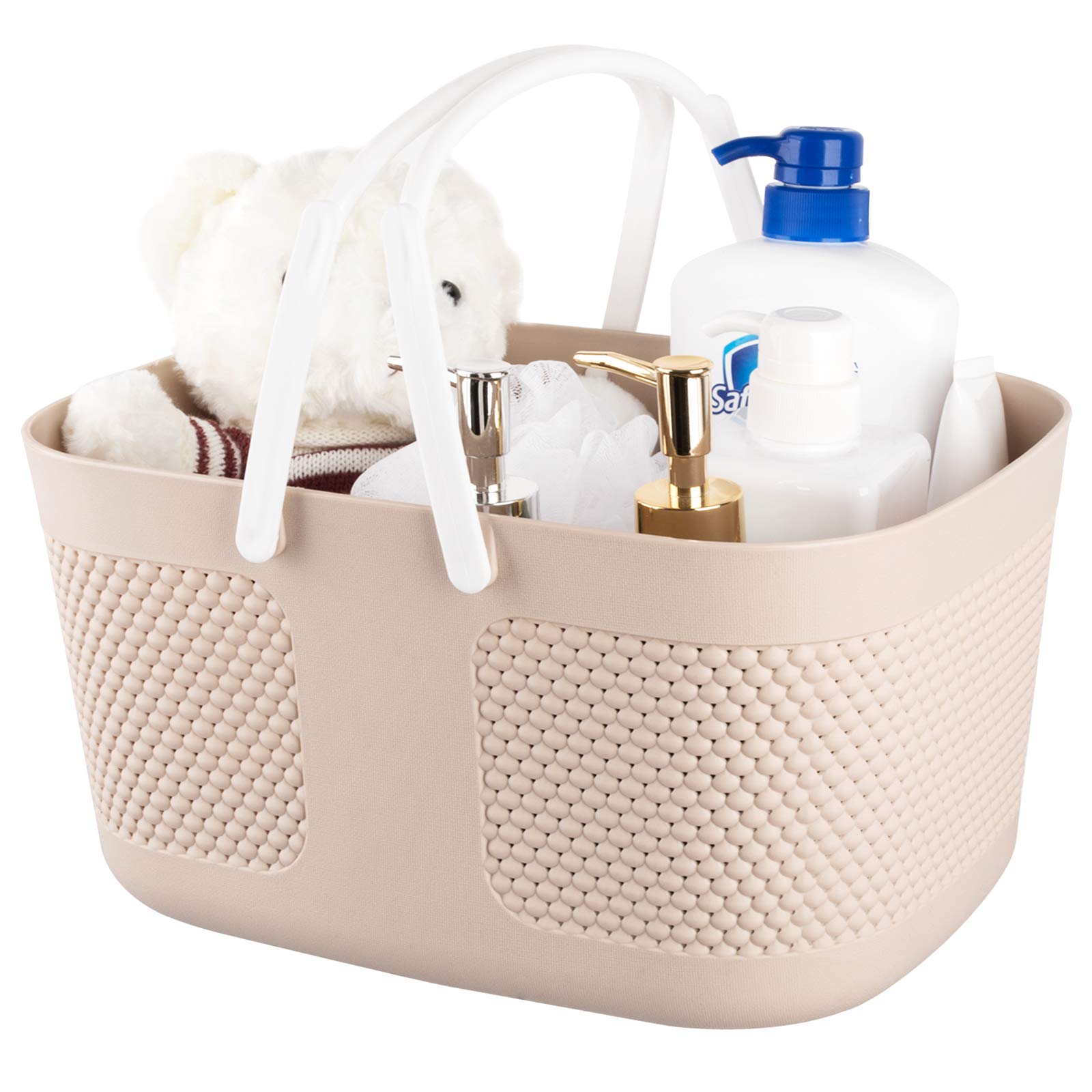 Portable Large Capacity Shower Caddy Basket - Thickened Plastic Bathroom Organizer with Drainage Holes & Handles - Perfect for College Dorm, Gym, Camping & Travel - Waterproof Toiletry Storage for Shower Essentials