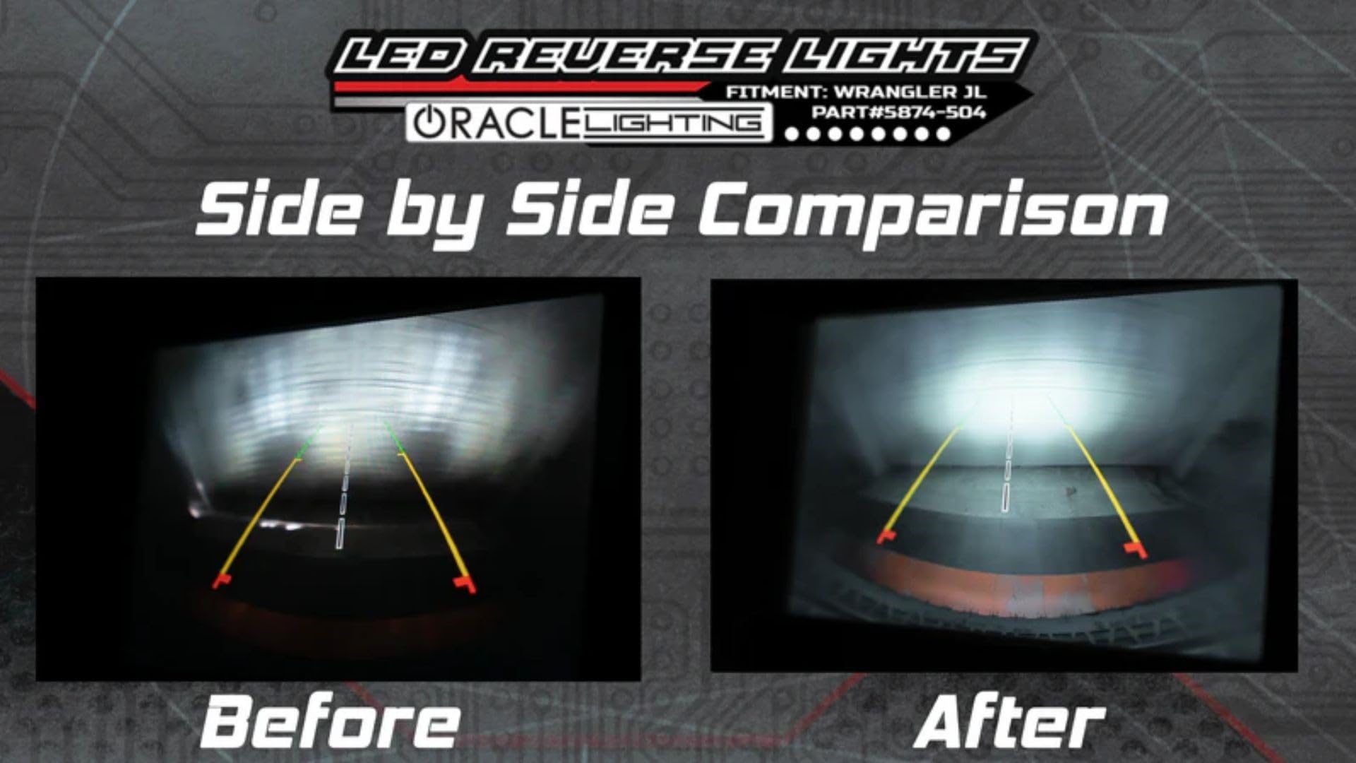 ORACLE Lighting 5874-504 LED Reverse Lights for 2018-2024 Jeep Wrangler JL - 1000+ Lumens, OEM Fit, Durable Design - Perfect for Off-Roading & Nighttime Backing