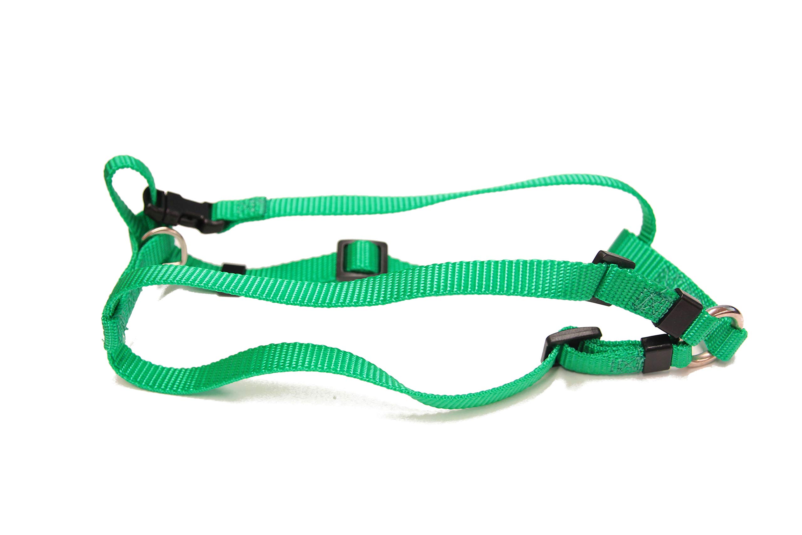 Premium Adjustable Dog Harness for Small & Medium Dogs - 3/4 Inch Thick Padded Vest, Breathable Mesh, Reflective Strips - Perfect for Walking, Running & Outdoor Adventures (Green)