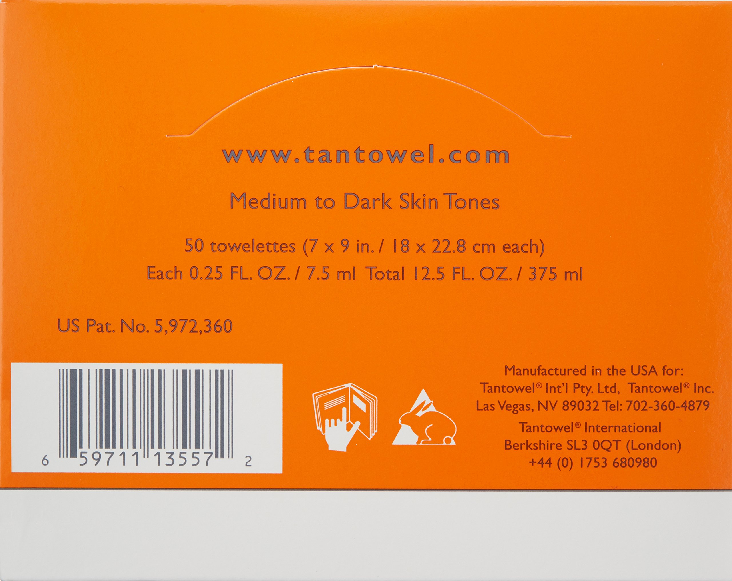 Tan Towel Half Body Plus Self-Tan Towelettes 50 Pack - Natural Sunless Tanning Wipes for Face & Body - Easy At-Home Glow for Parties, Vacations & Special Occasions