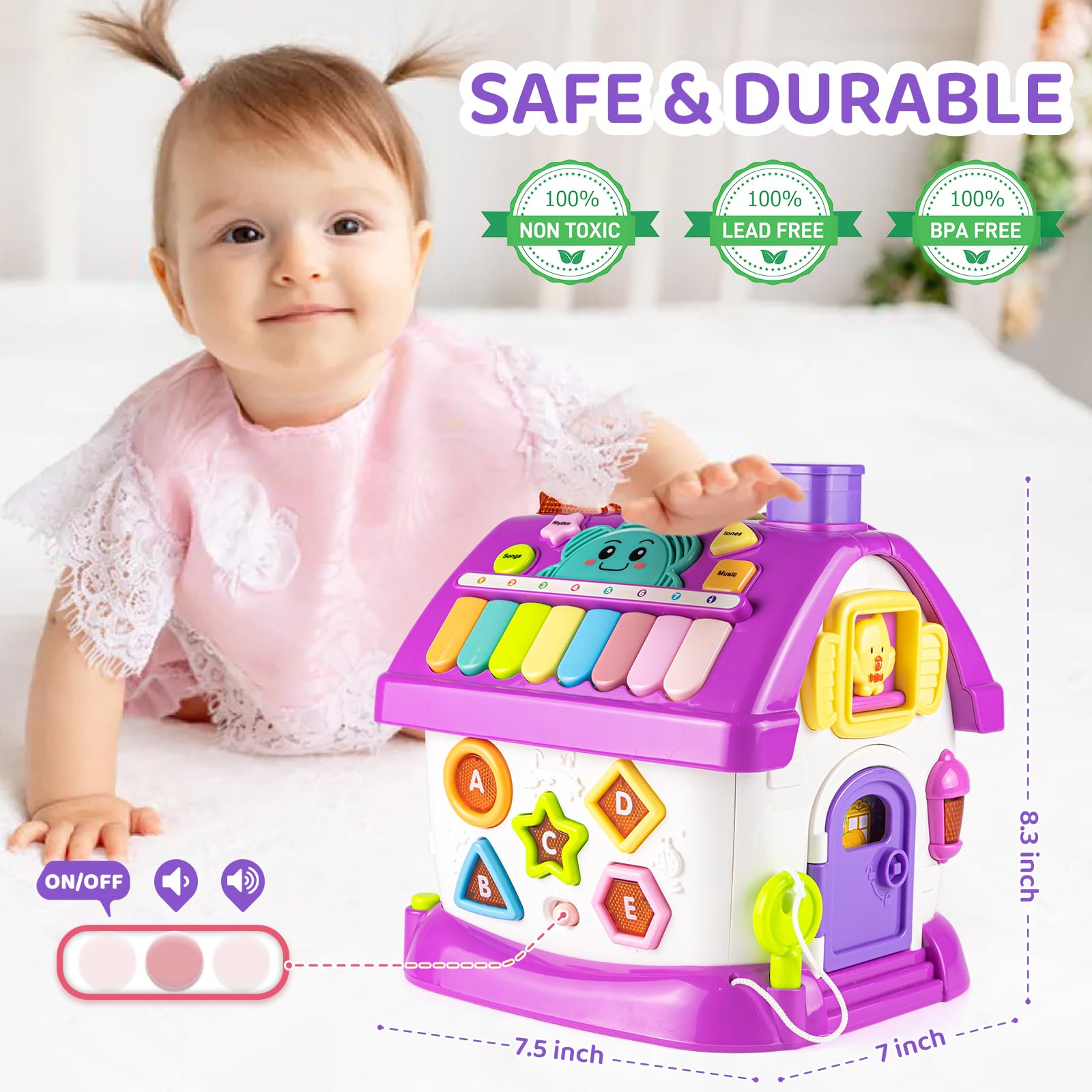 Montessori Toddler Toys 8-in-1 Musical Learning House - Educational Gift for 1-3 Year Olds - Perfect for Birthday & Early Childhood Development