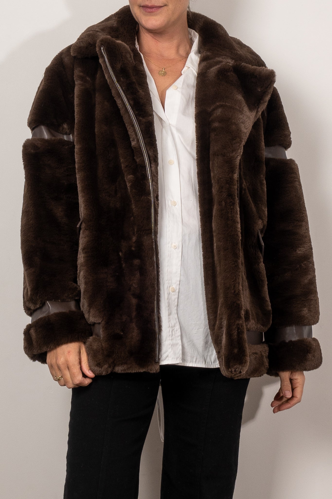 Ena Pelly Women's Clover Faux Fur Jacket - Cozy Winter Coat for Women, Soft Vegan Fur Outerwear - Perfect for Cold Weather, Parties & Date Nights