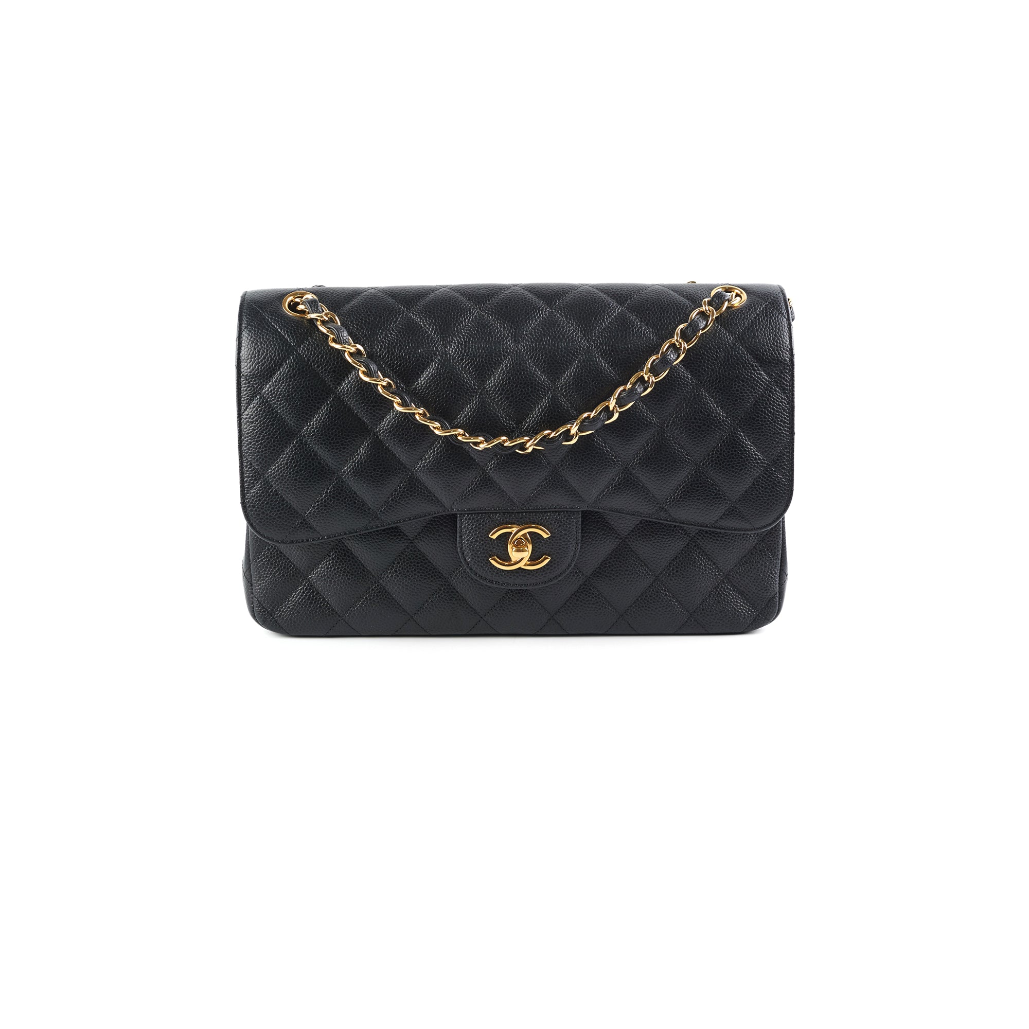Chanel Quilted Caviar Leather Double Flap Jumbo Bag in Black | Luxury Designer Handbag for Women | Perfect for Evening Events, Work & Special Occasions
